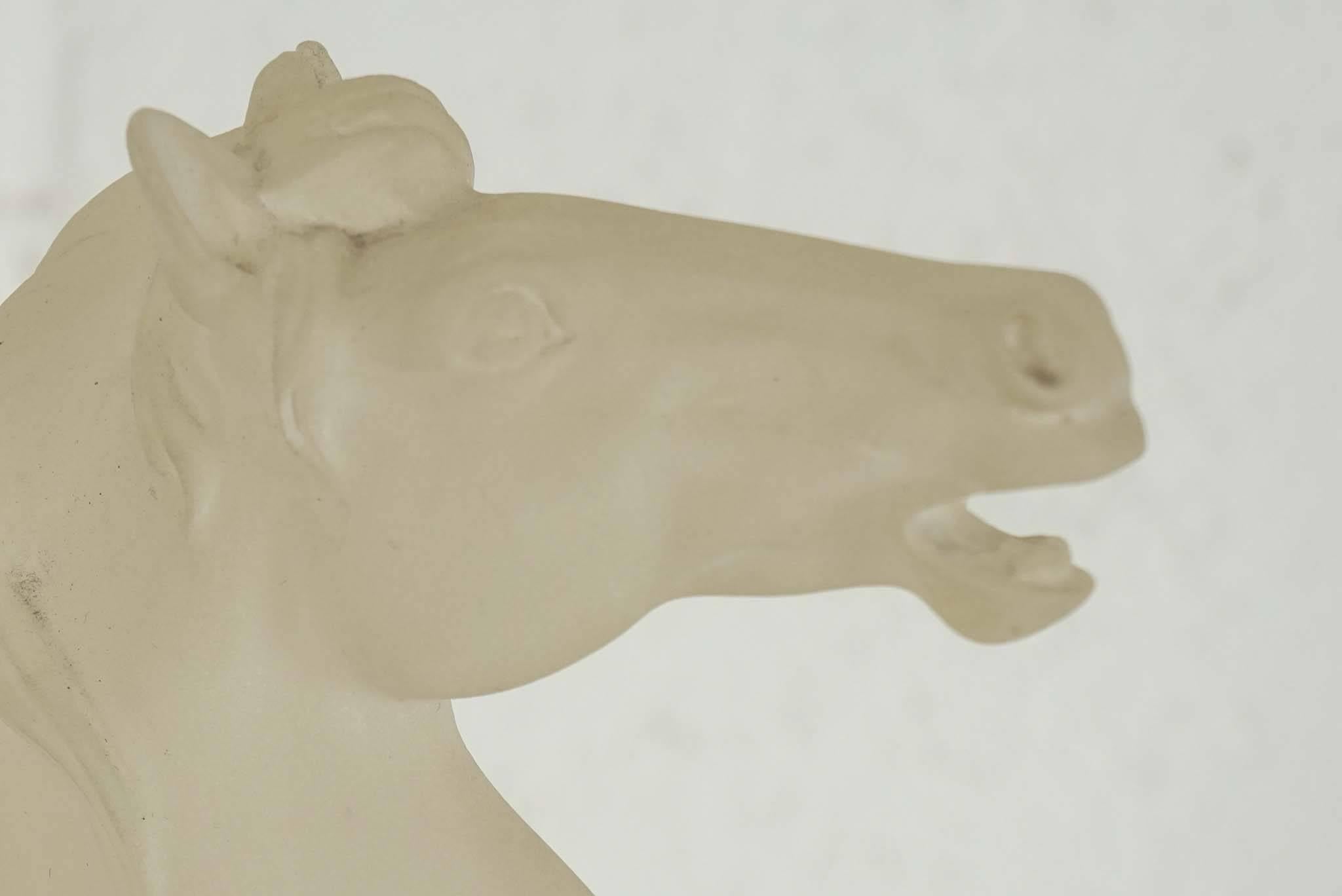 Horse Sculpture in Frosted Lucite For Sale 2