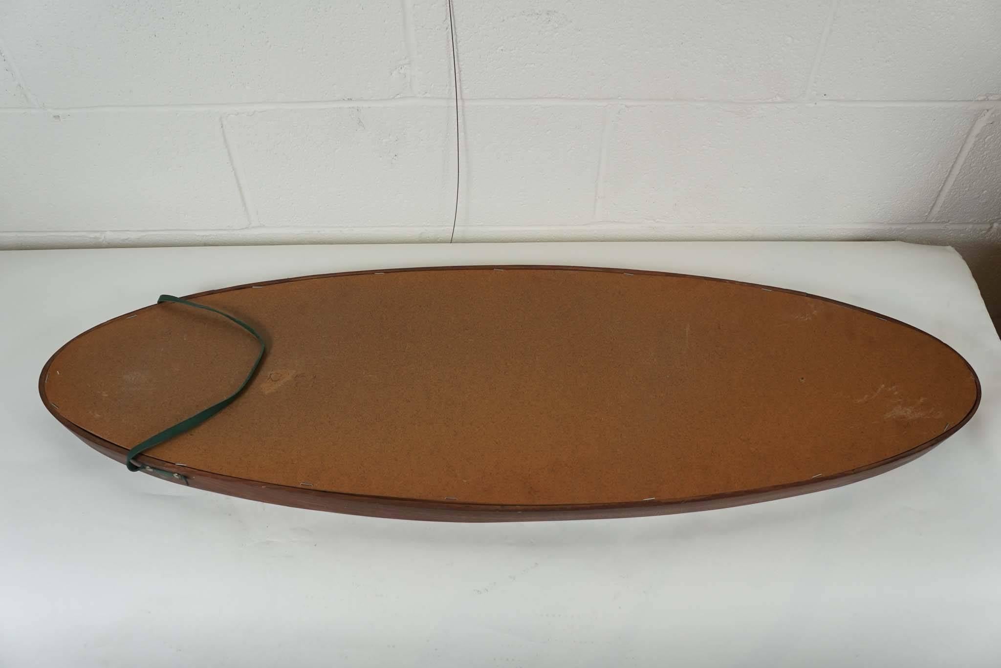 Oval Shield Mirror in Walnut For Sale 2