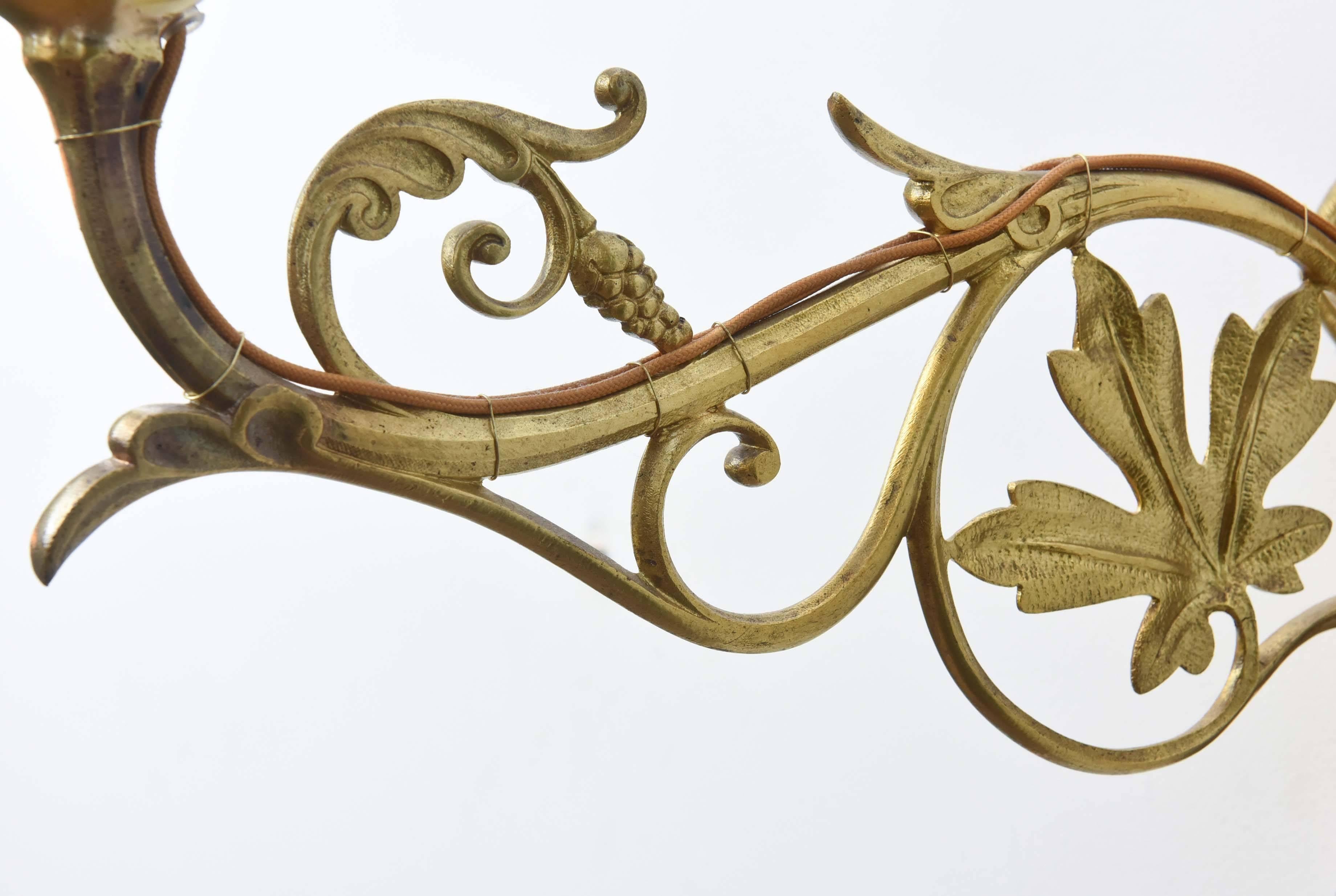 19th Century Pair of Five-Light Gilt Bronze Sconces For Sale