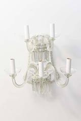 Pair of Clear Blown Glass Murano Sconces