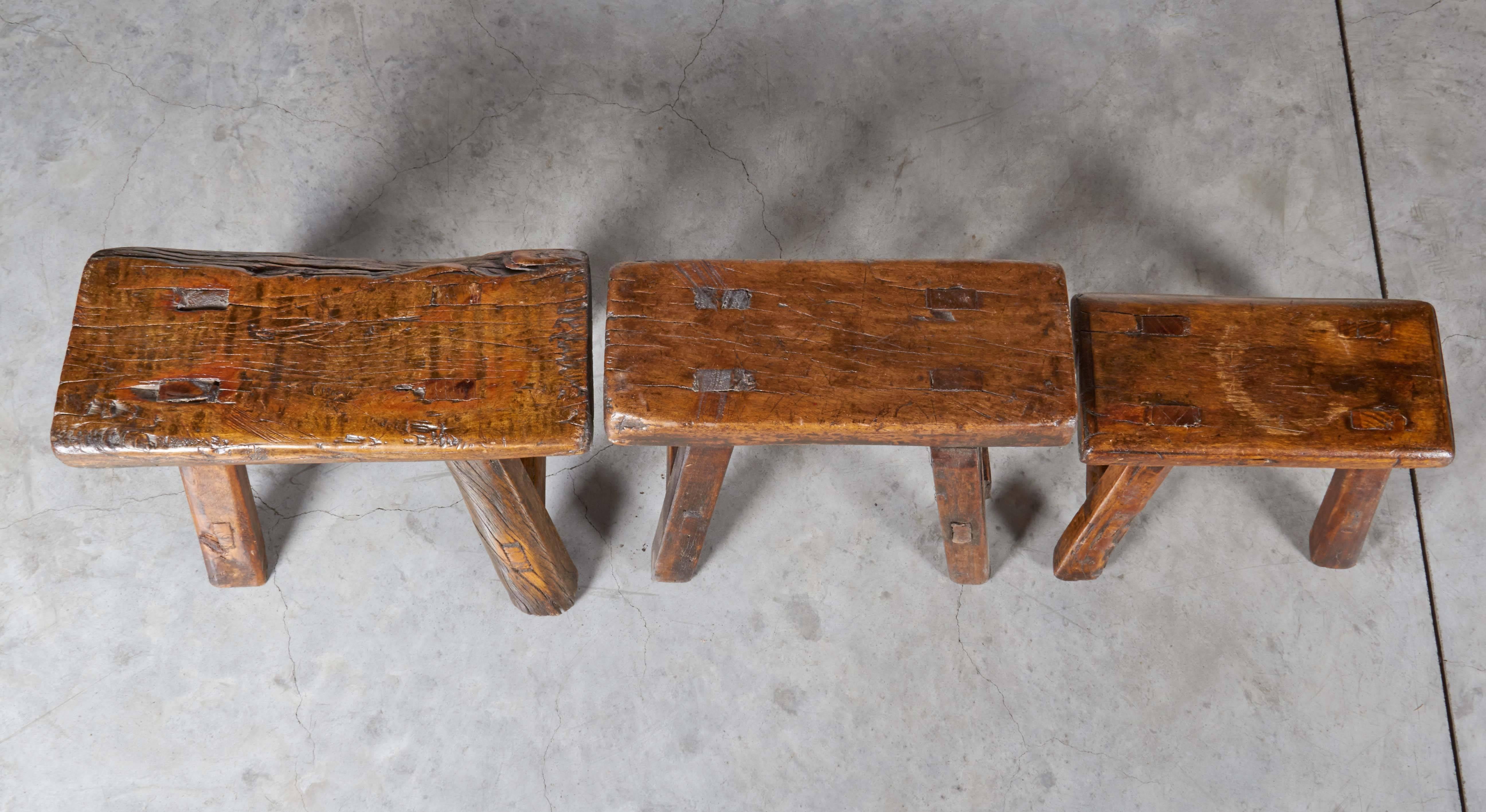 Elm Collection of Small Chinese Stools