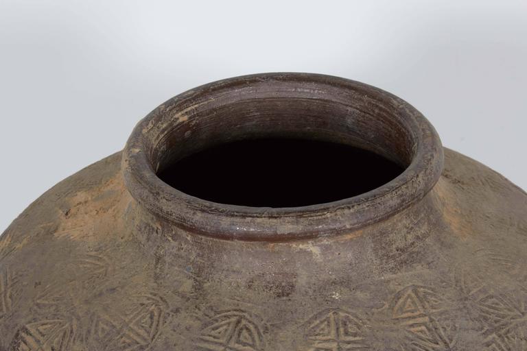 Antique Embossed Ceramic Jar at 1stDibs