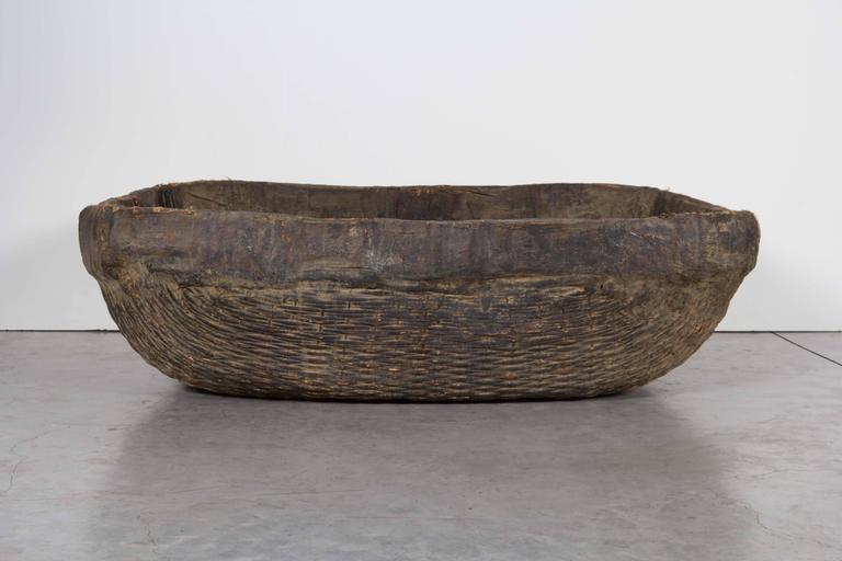 Large Handmade Woven Basket For Sale at 1stDibs