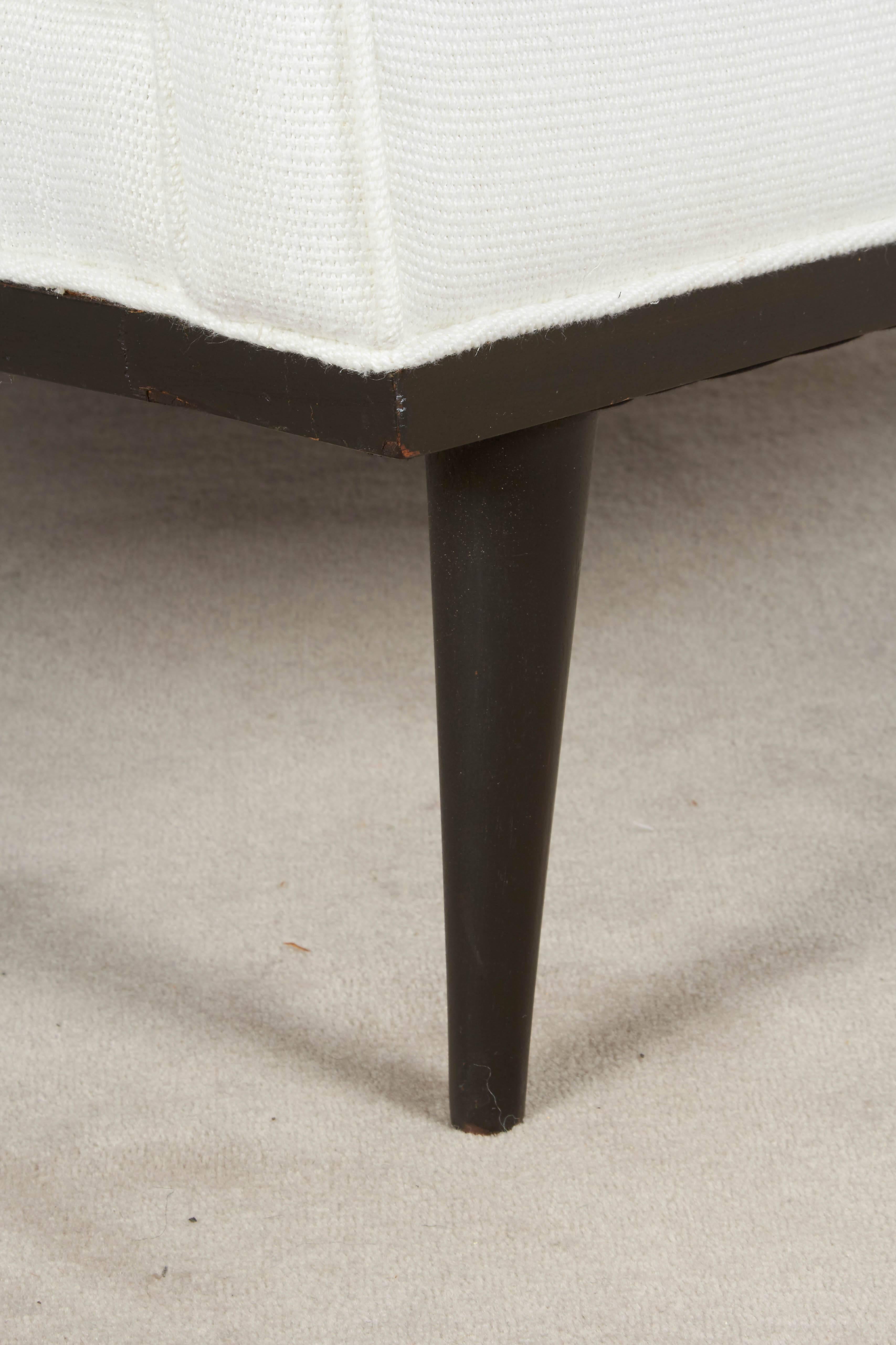 Mid-Century Modern Milo Baughman White Linen Lounge Chair for James Inc.