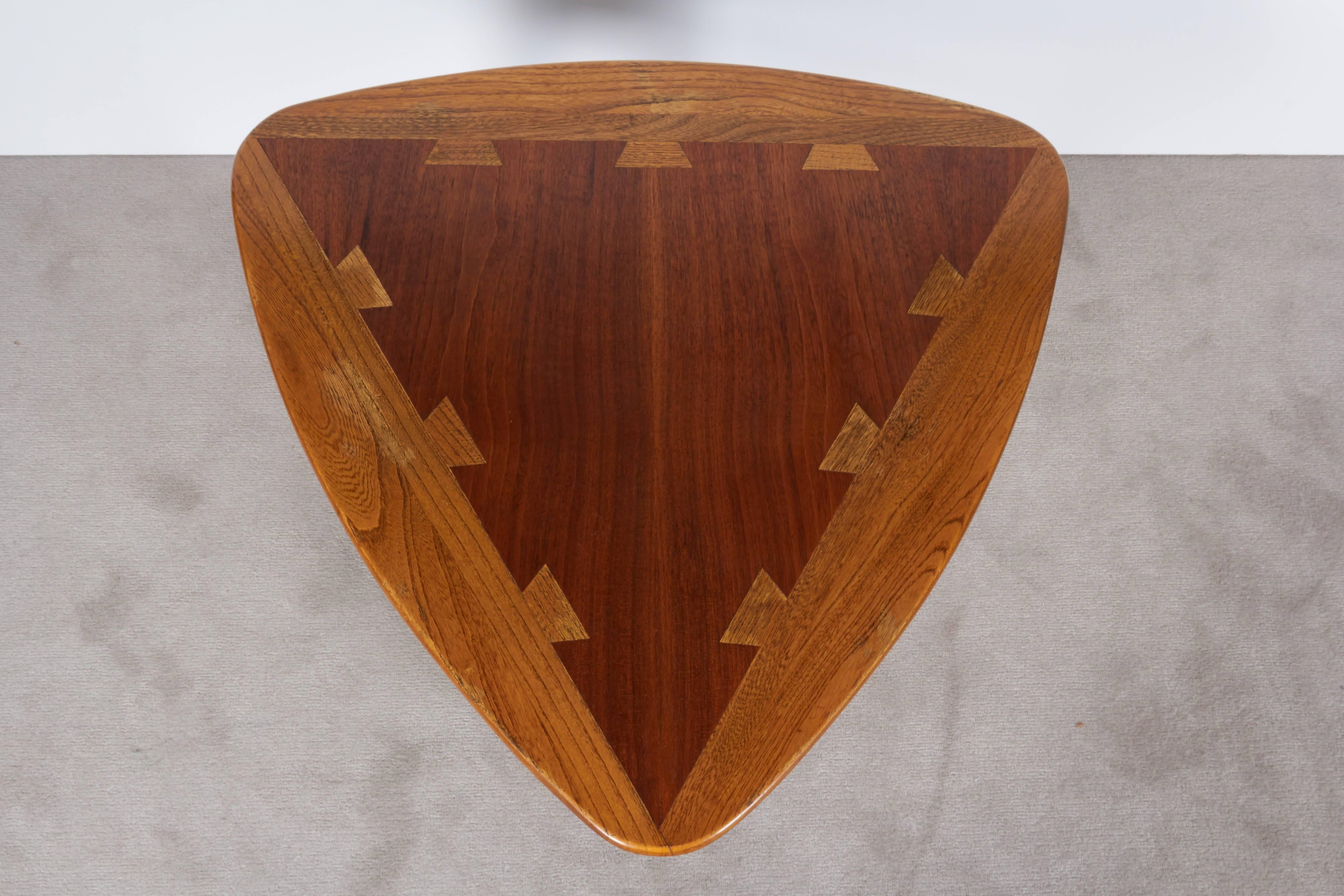 20th Century Lane Triangular Table in Walnut