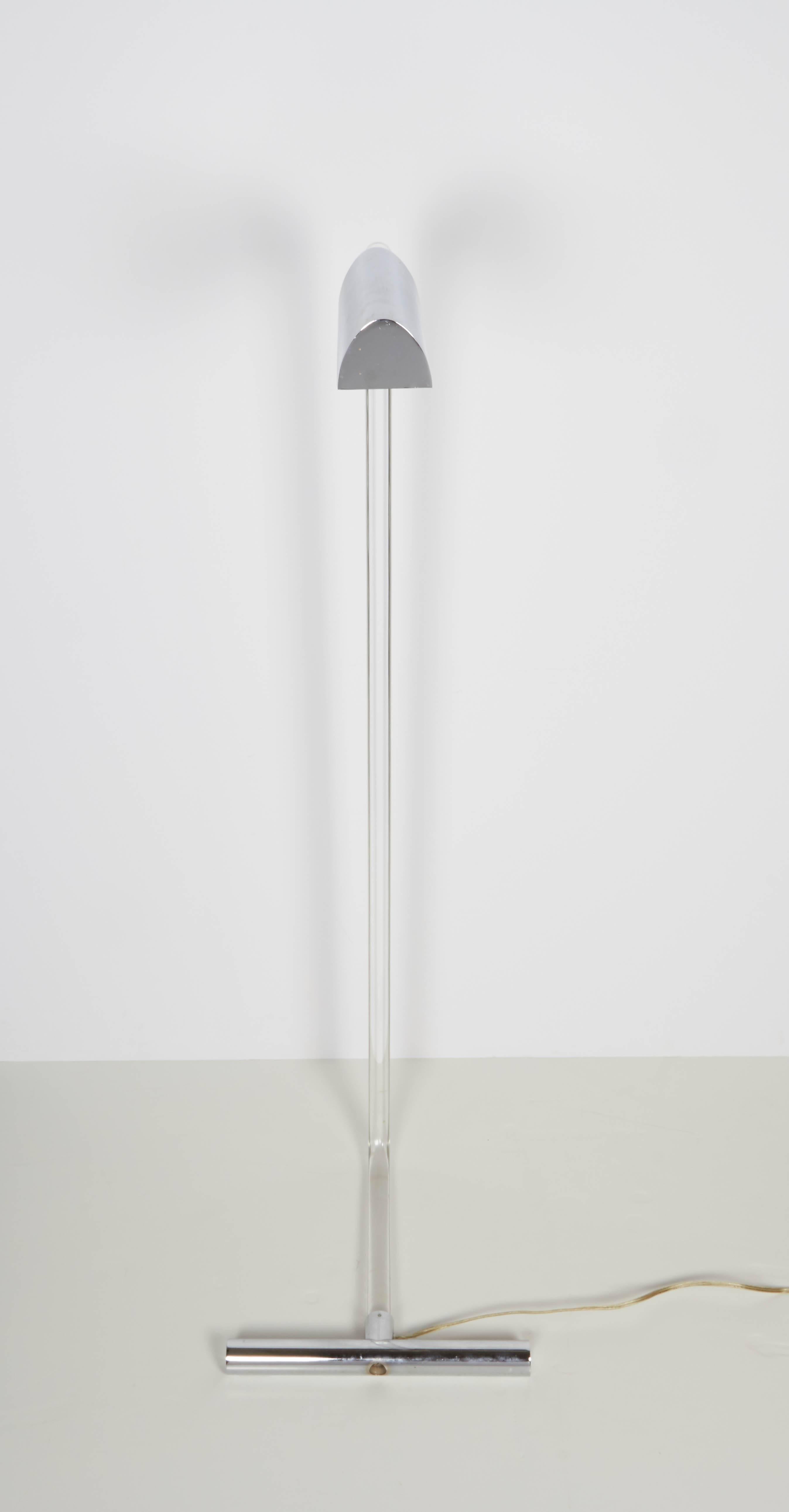 Late 20th Century Peter Hamburger 'Crylicord' Floor Lamp in Lucite and Chrome