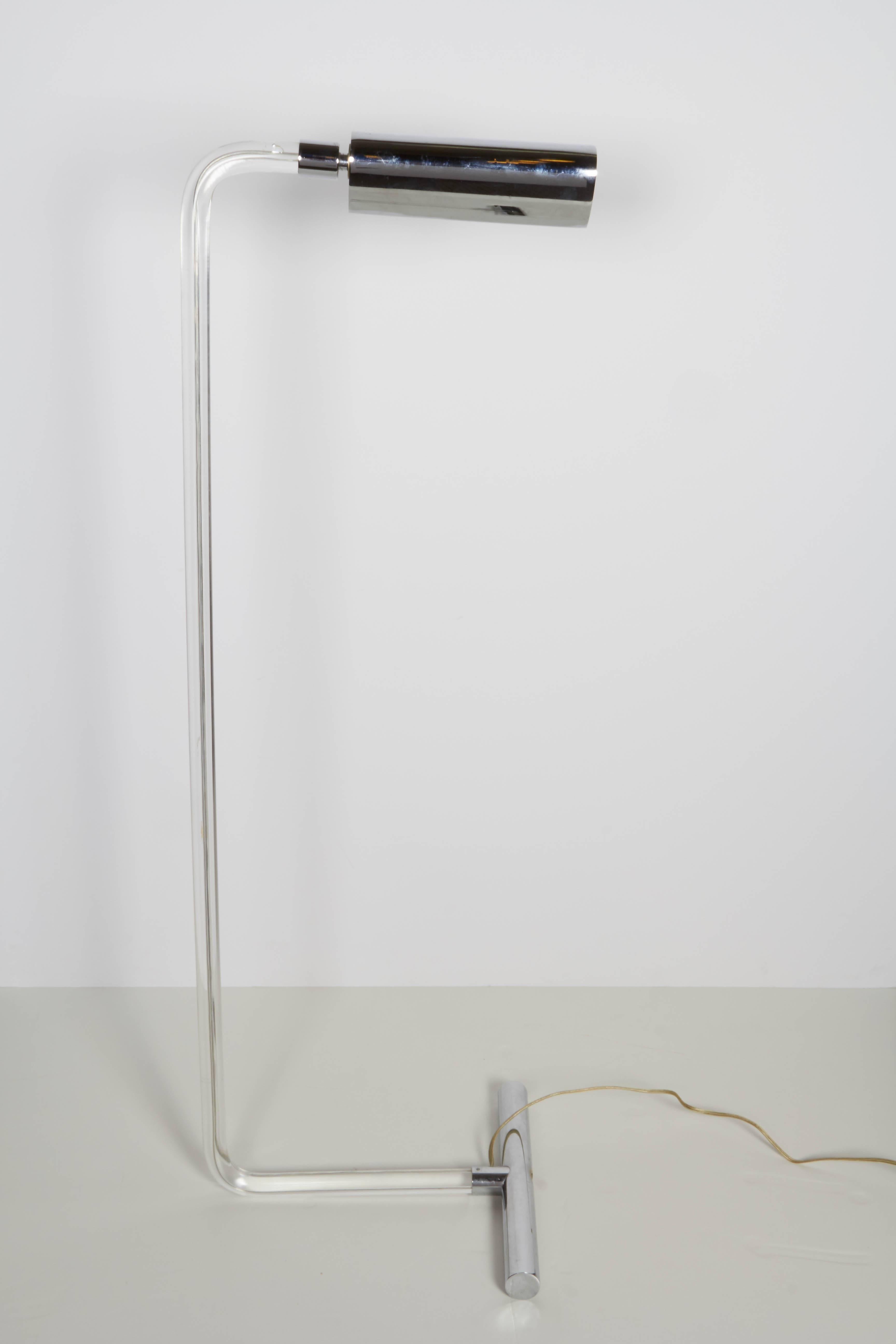 Peter Hamburger 'Crylicord' Floor Lamp in Lucite and Chrome 1