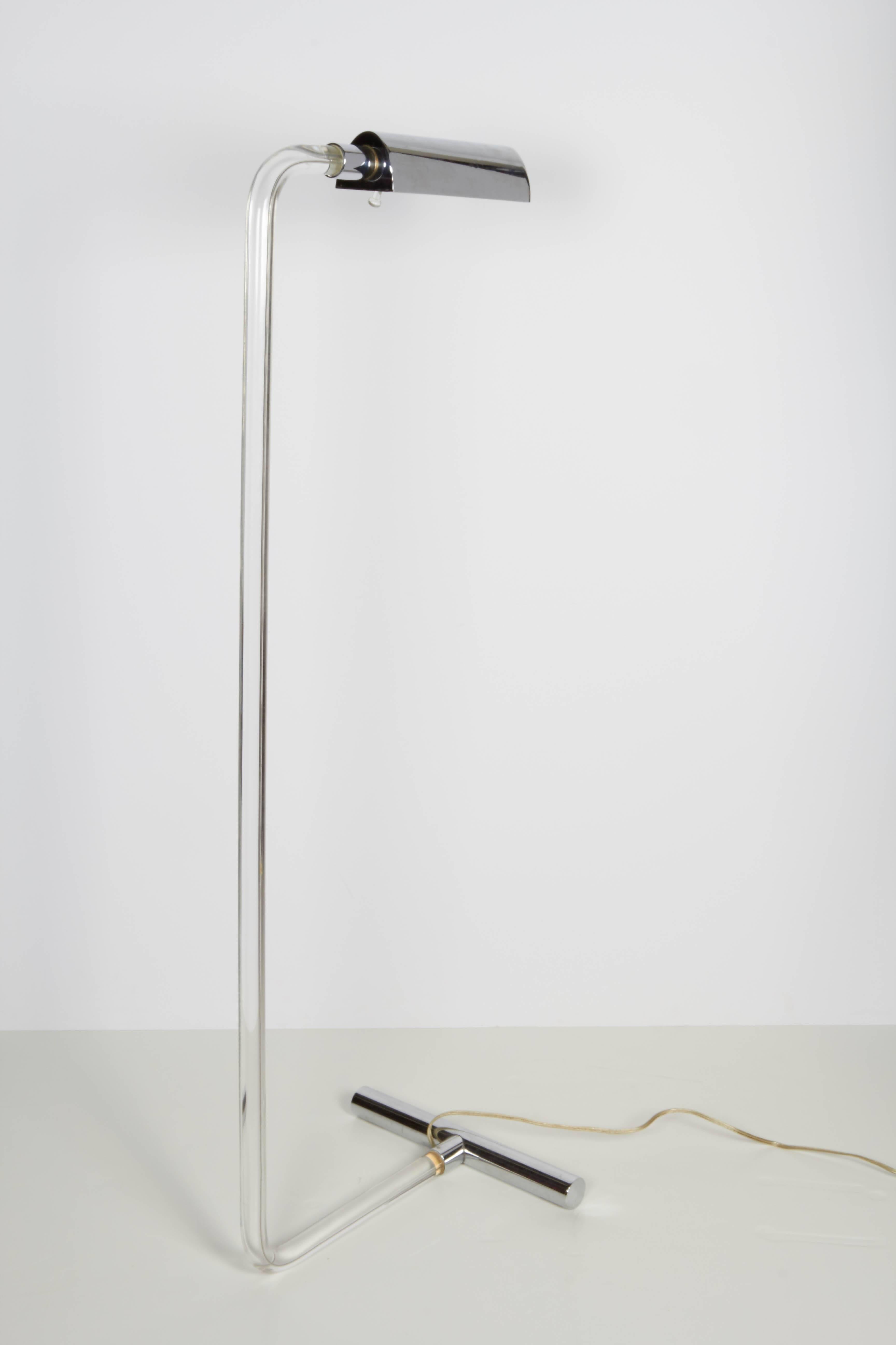 Peter Hamburger 'Crylicord' Floor Lamp in Lucite and Chrome 2