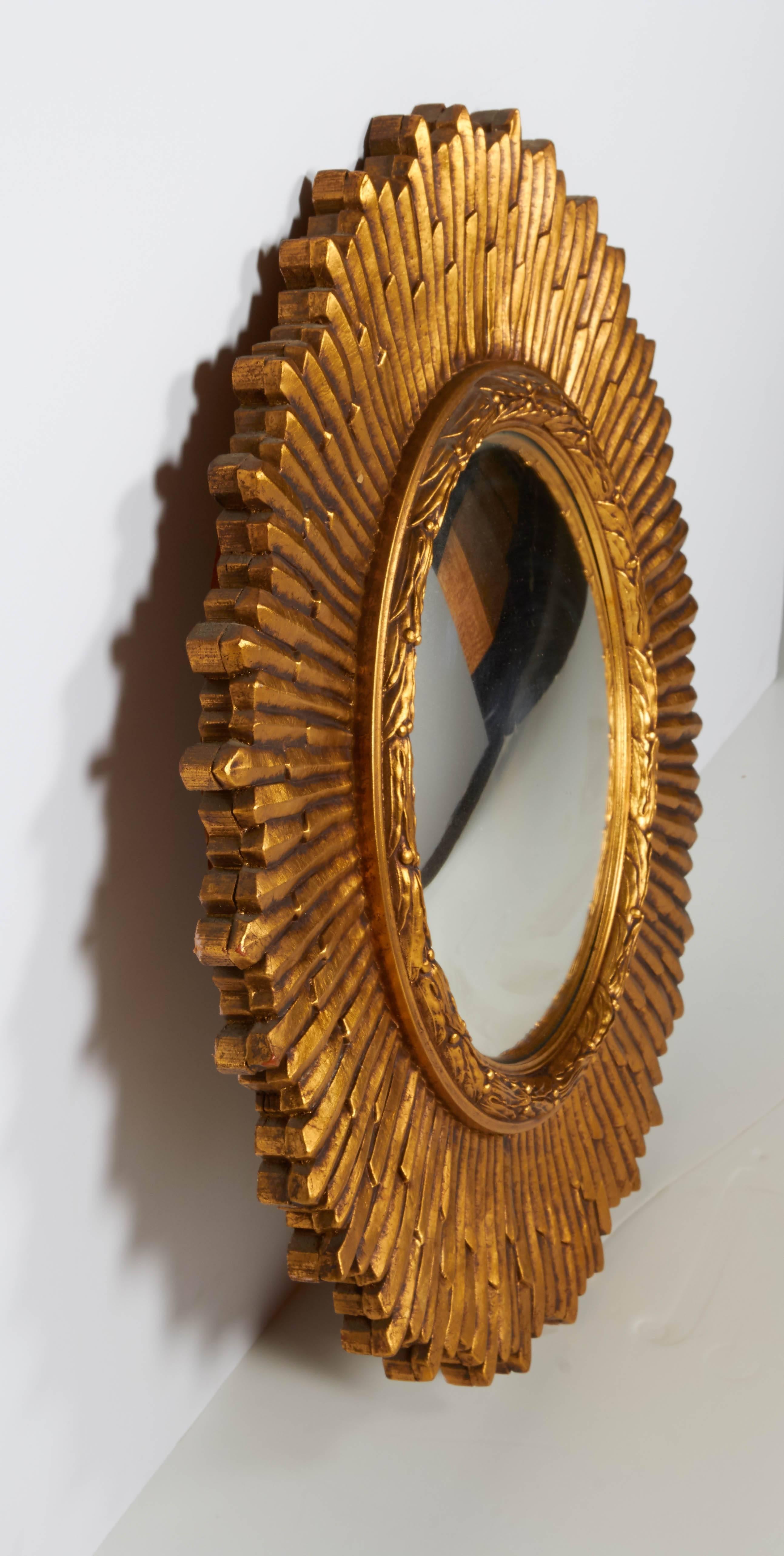Mid-20th Century 1960s Gilt Carved Sunburst Mirror
