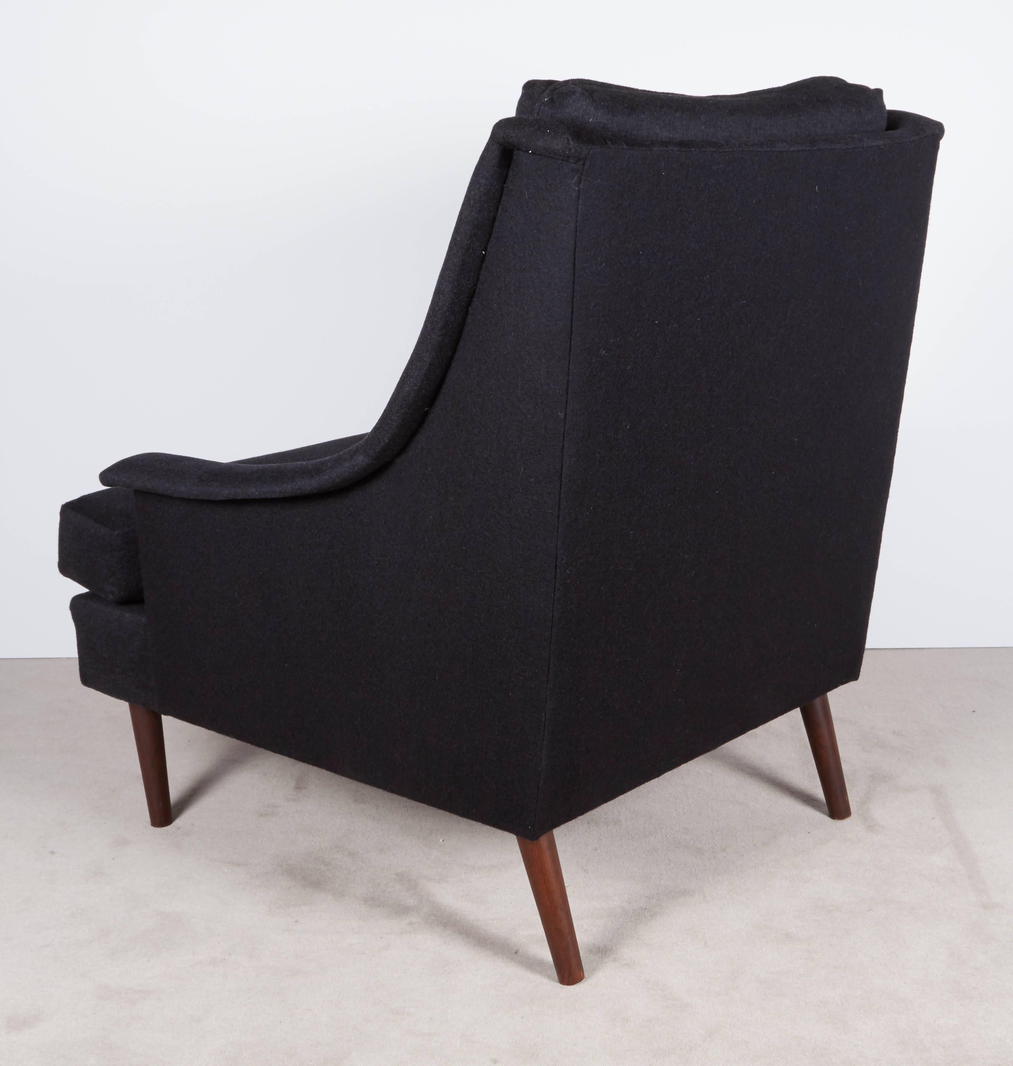 American Adrian Pearsall Style Lounge Chair in Grey Flannel Wool