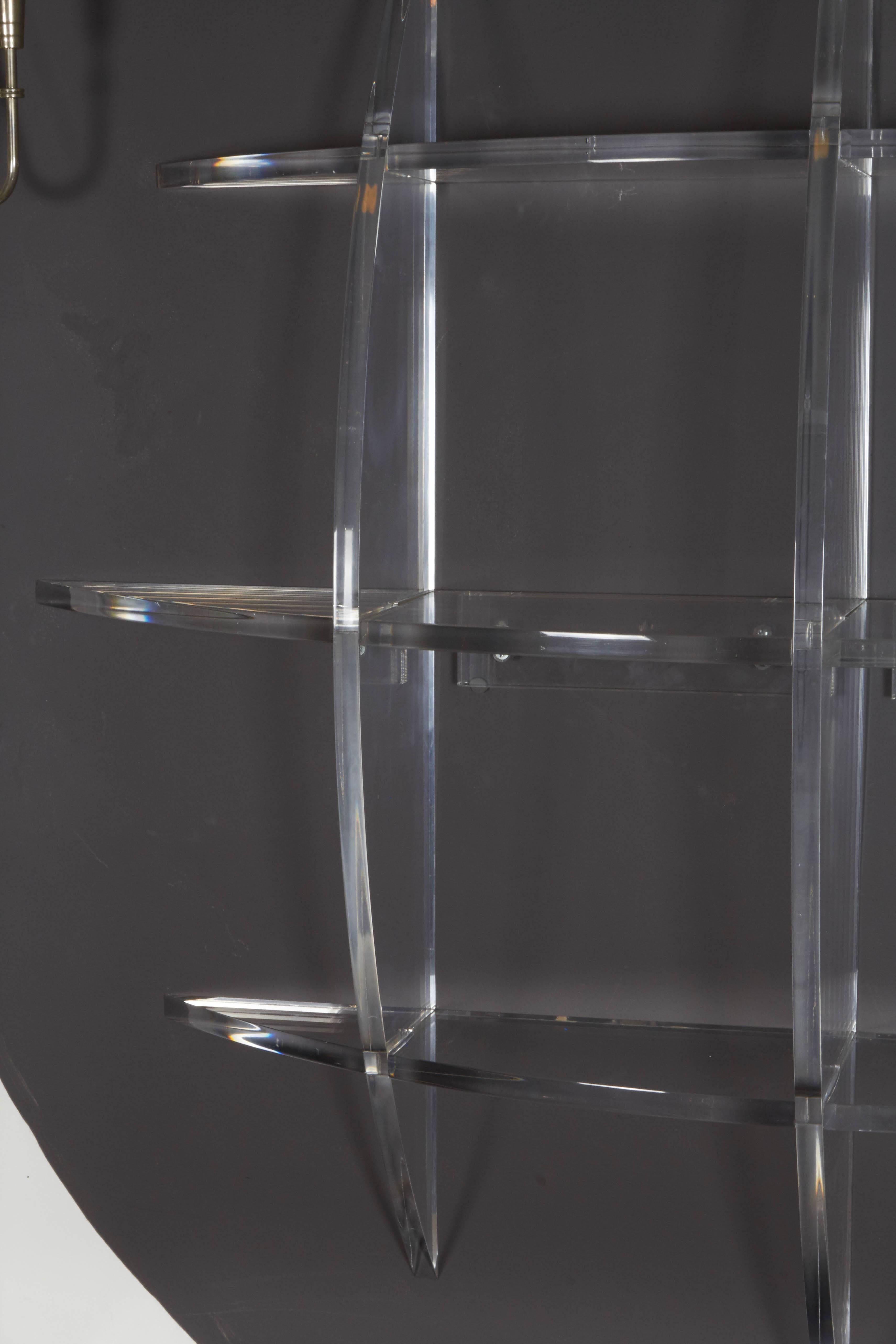 Lucite Circular Puzzle Shelf In Excellent Condition In New York, NY