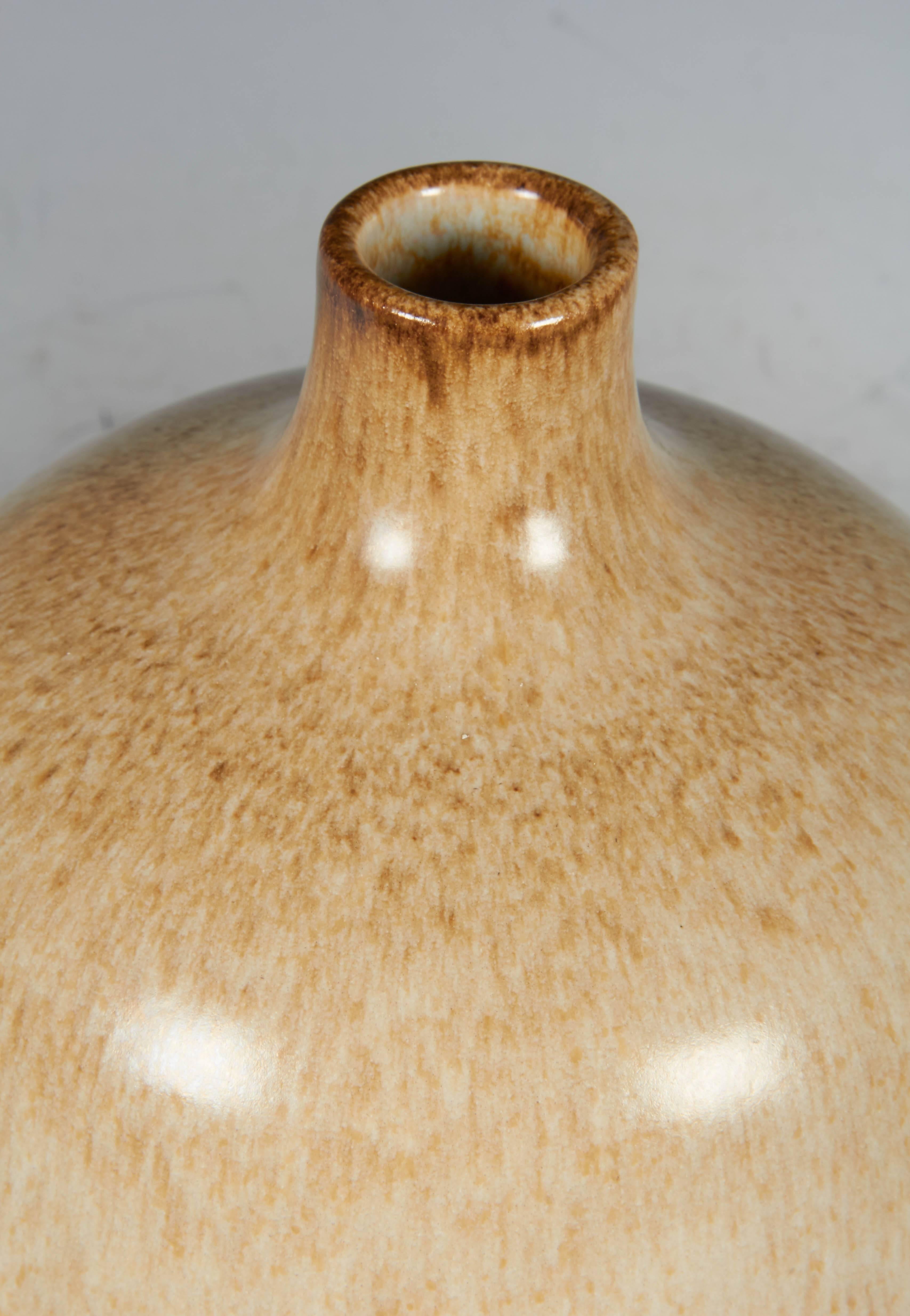Glazed Pair of Alvino Bagni Ceramic Bottle Vases for Raymor