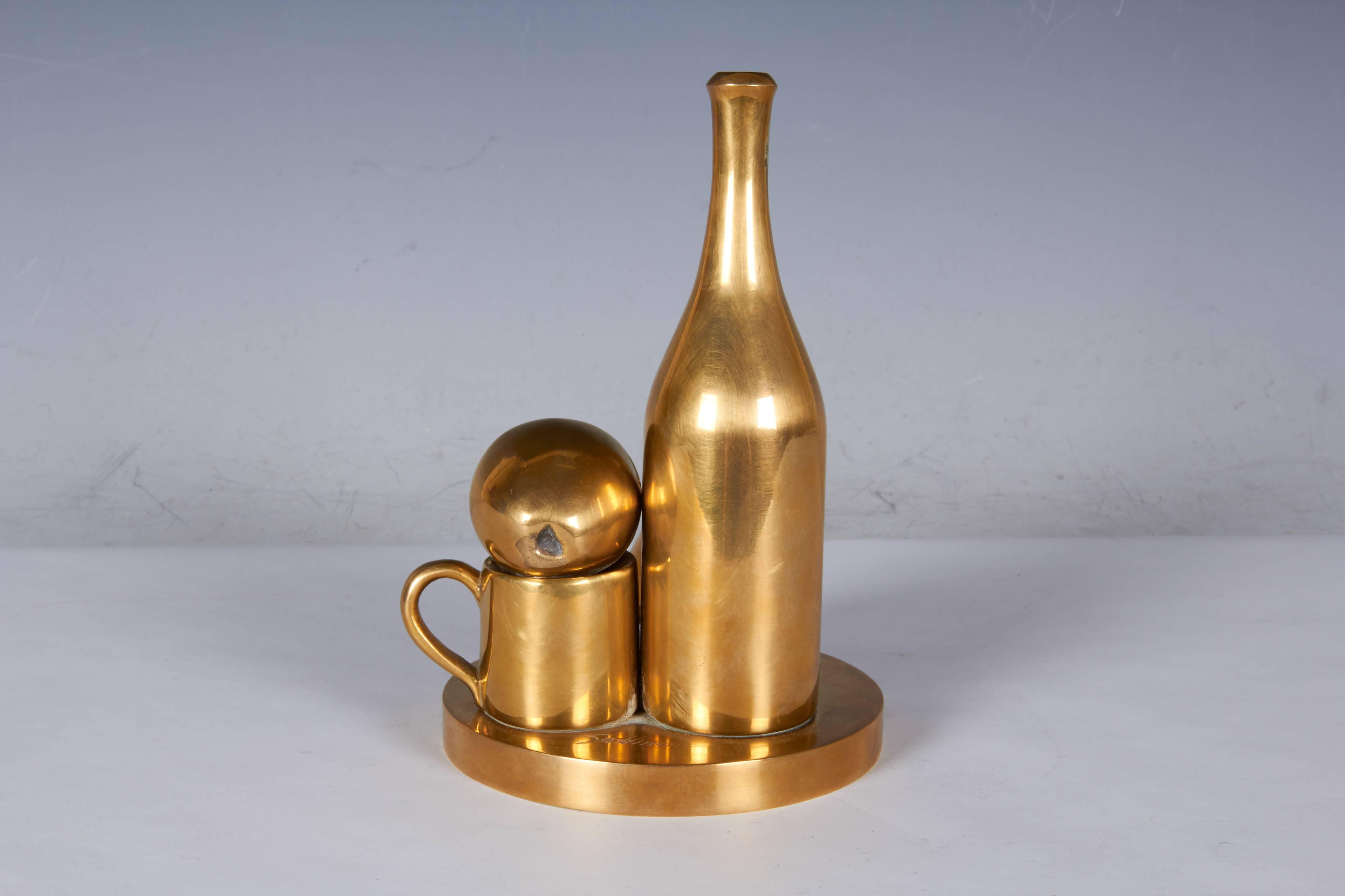 Late 20th Century Paul Suttman Bronze Still Life for J. Walter Thompson Co., Signed and Dated