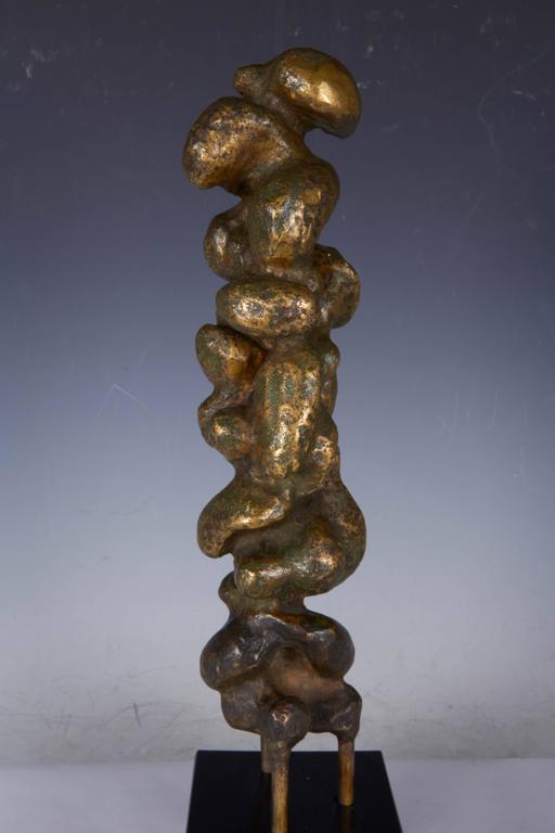 Adolfo Passarella Brutalist Abstract Bronze Sculpture, Signed and Dated