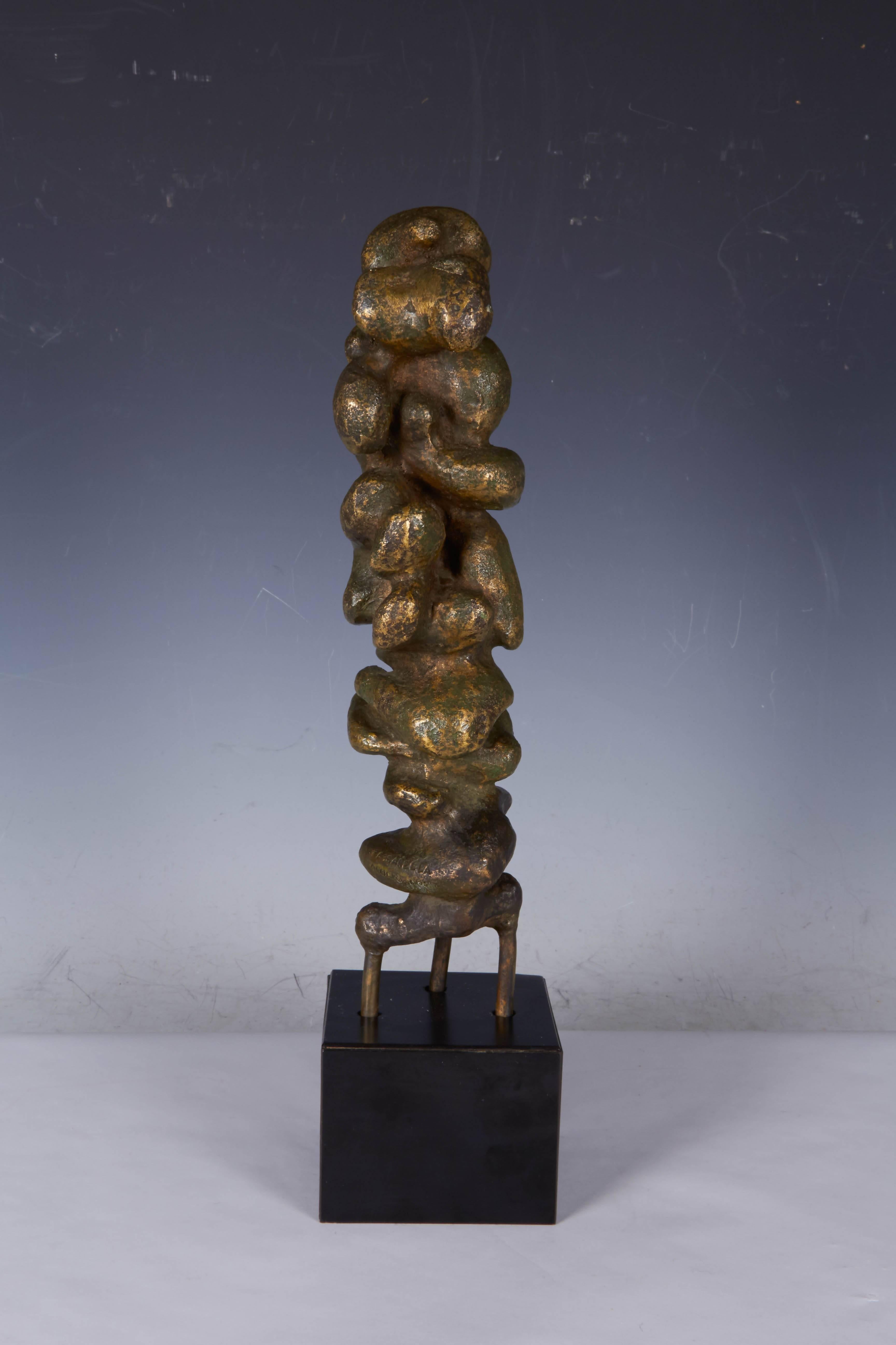 Adolfo Passarella Brutalist Abstract Bronze Sculpture, Signed and Dated In Good Condition In New York, NY