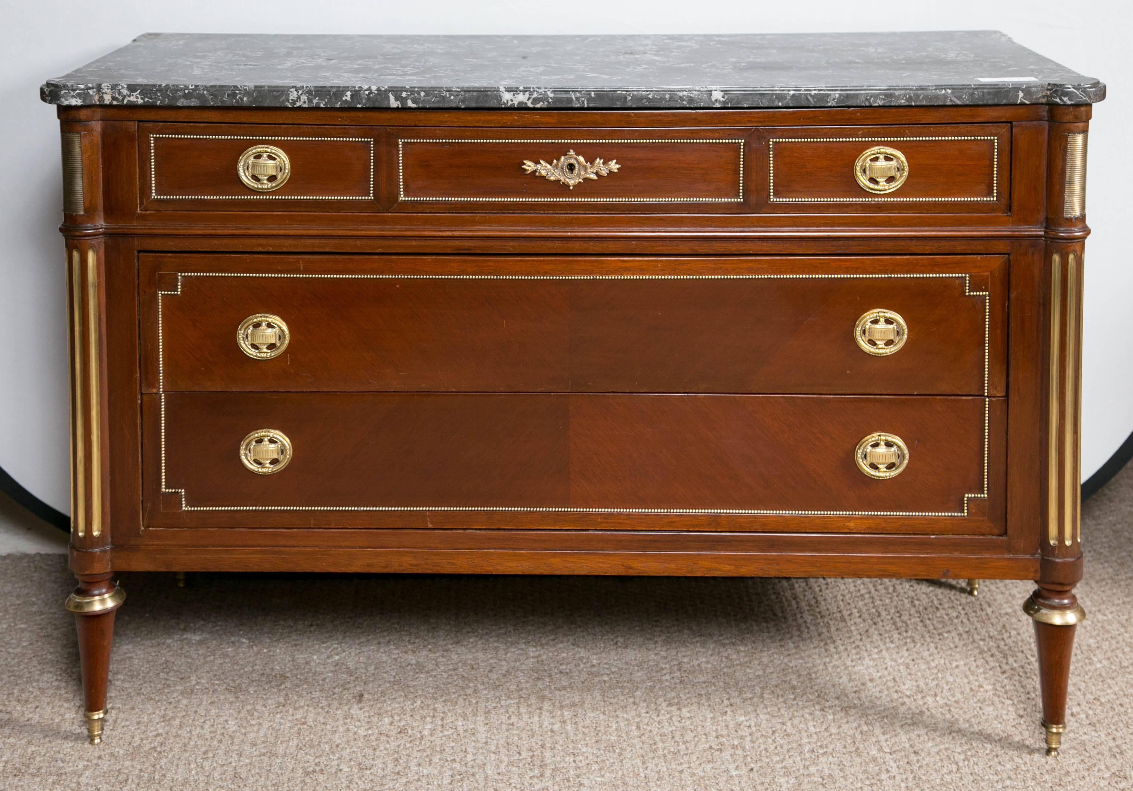 Early 19th Century Directoire Marble-Top Louis XVI Style Commode Made In France 4