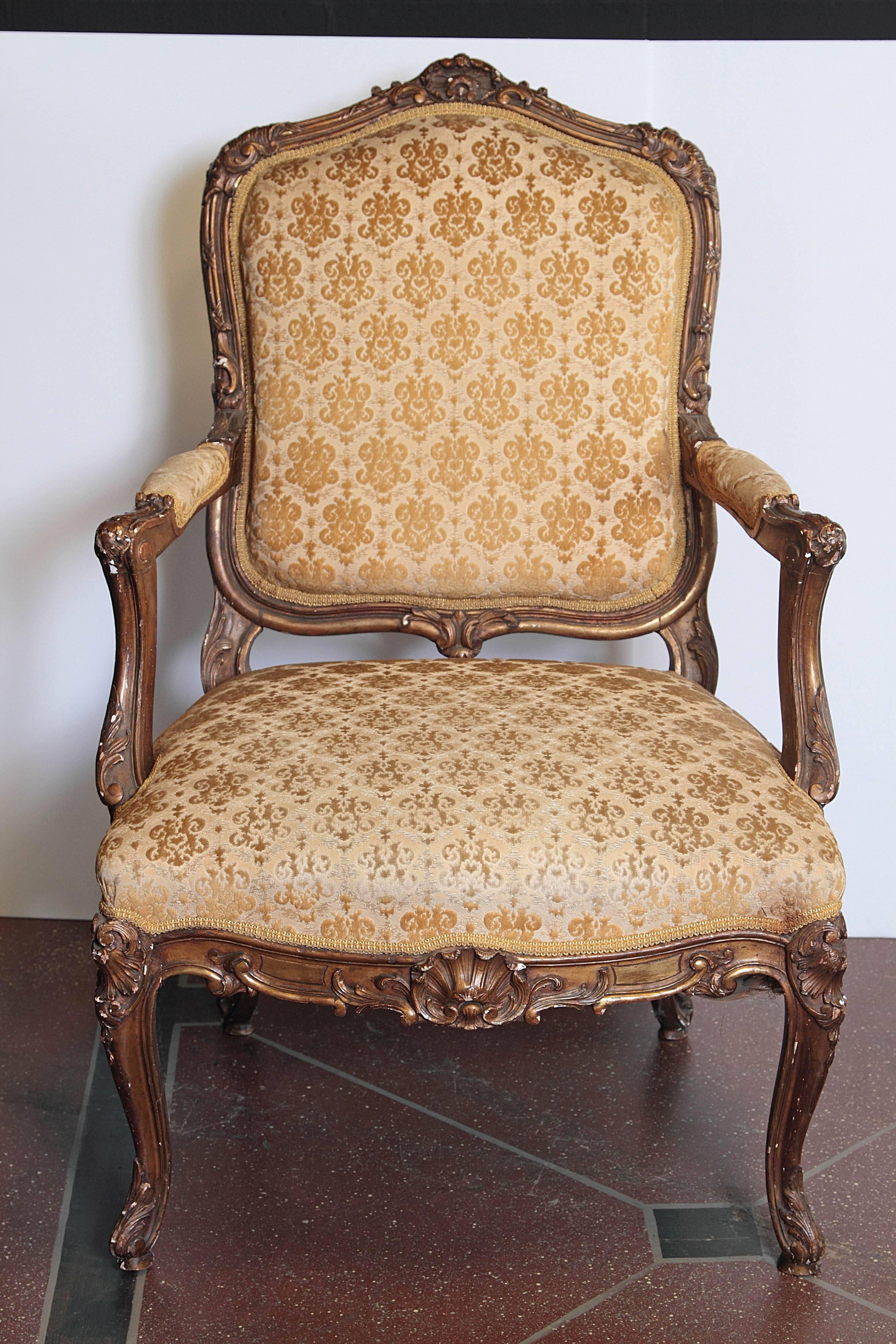 Pair of 19th Century French Giltwood Armchairs 3