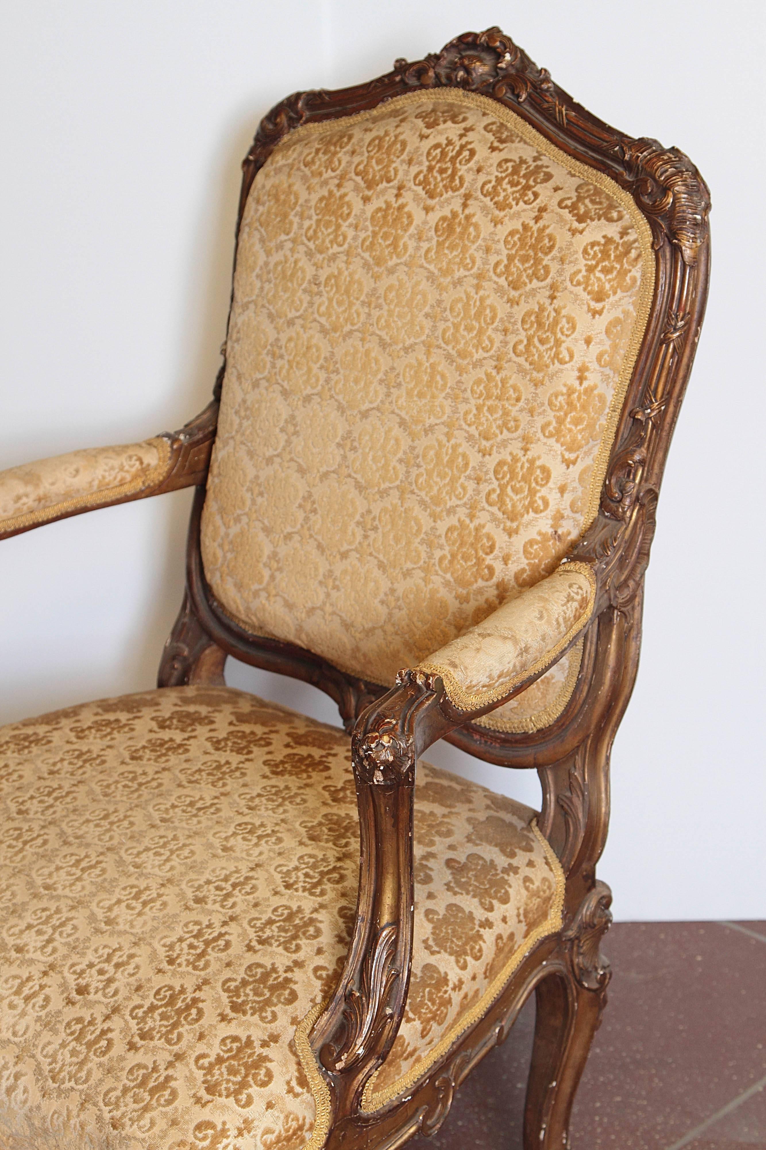 Pair of 19th Century French Giltwood Armchairs 4