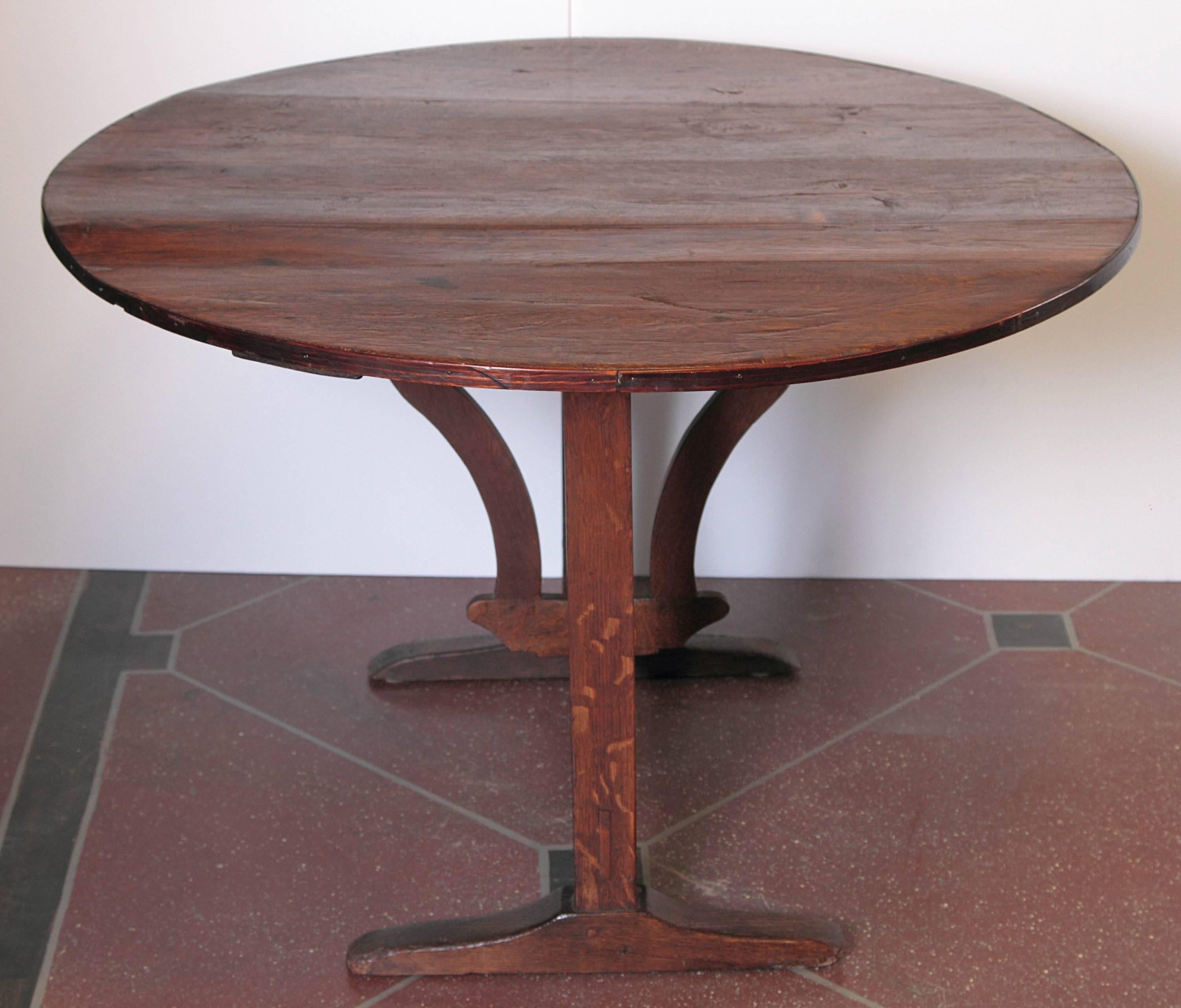 Carved 19th Century French Oak Wine Tasting Table