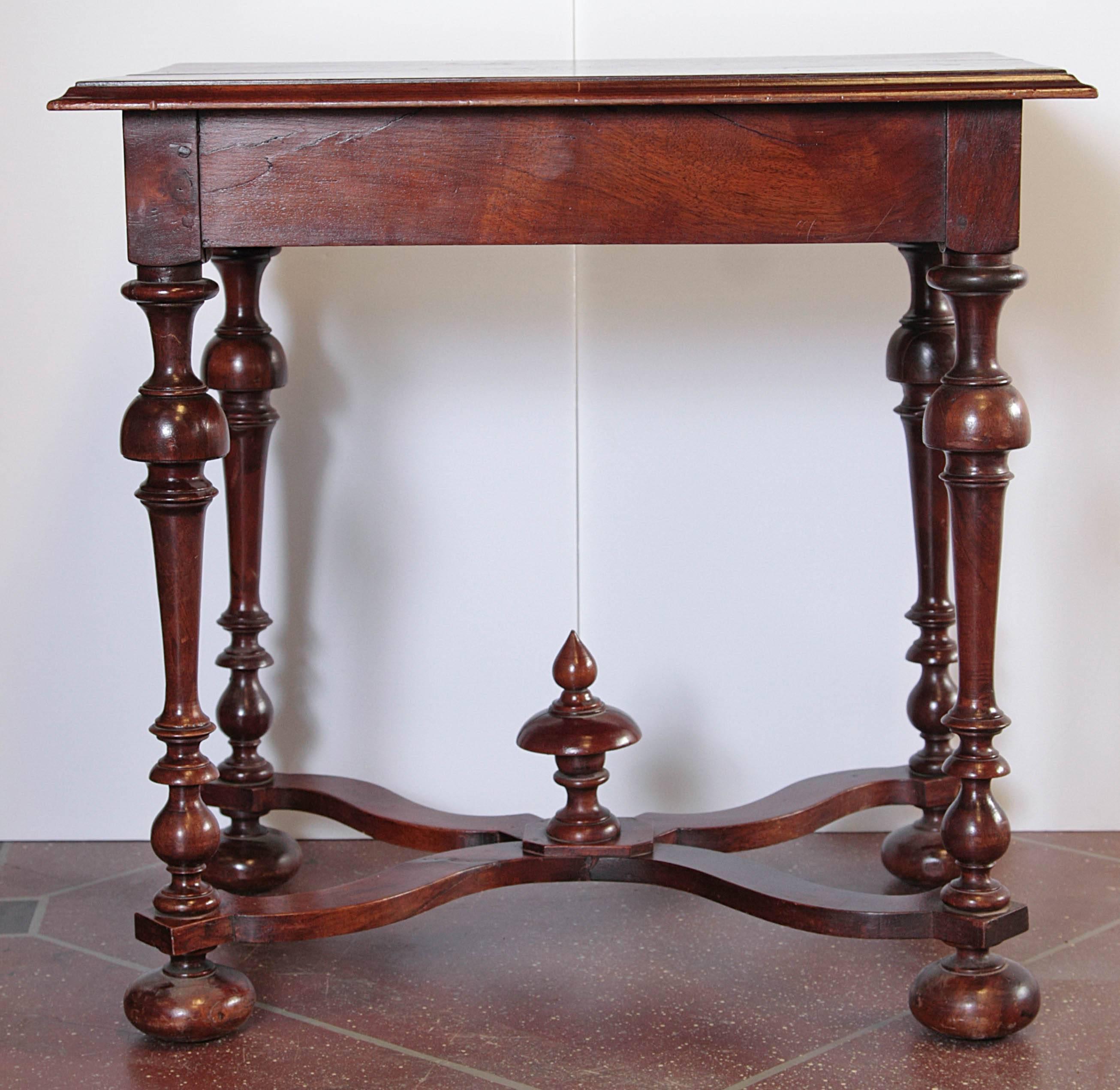 Louis XIII French Louis XVIII Style Walnut Table For Sale