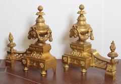 19th Century French Gilt Bronze Chenets.