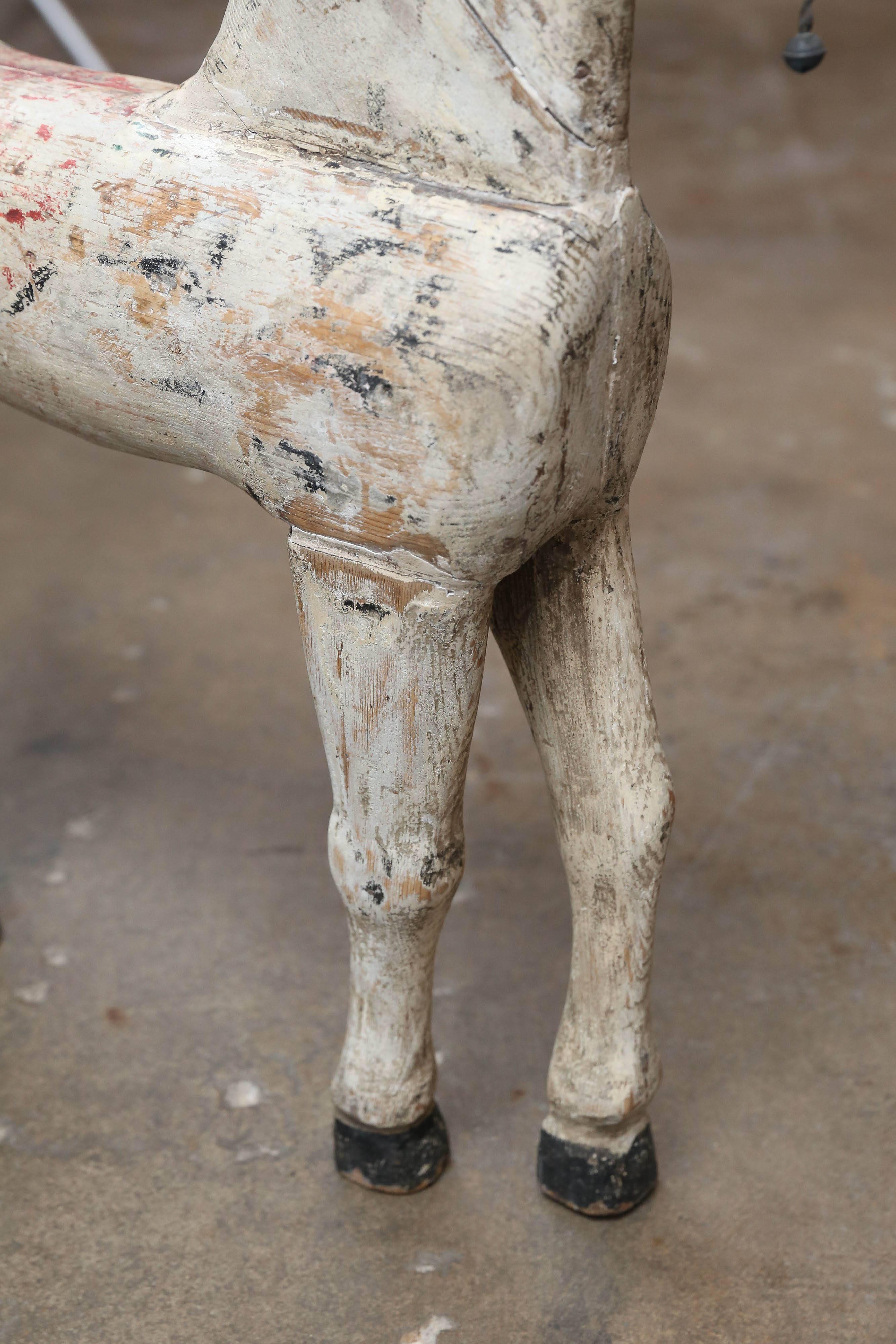 Gustavian Antique 19th Century Swedish Carved Wood Child's Toy Horse