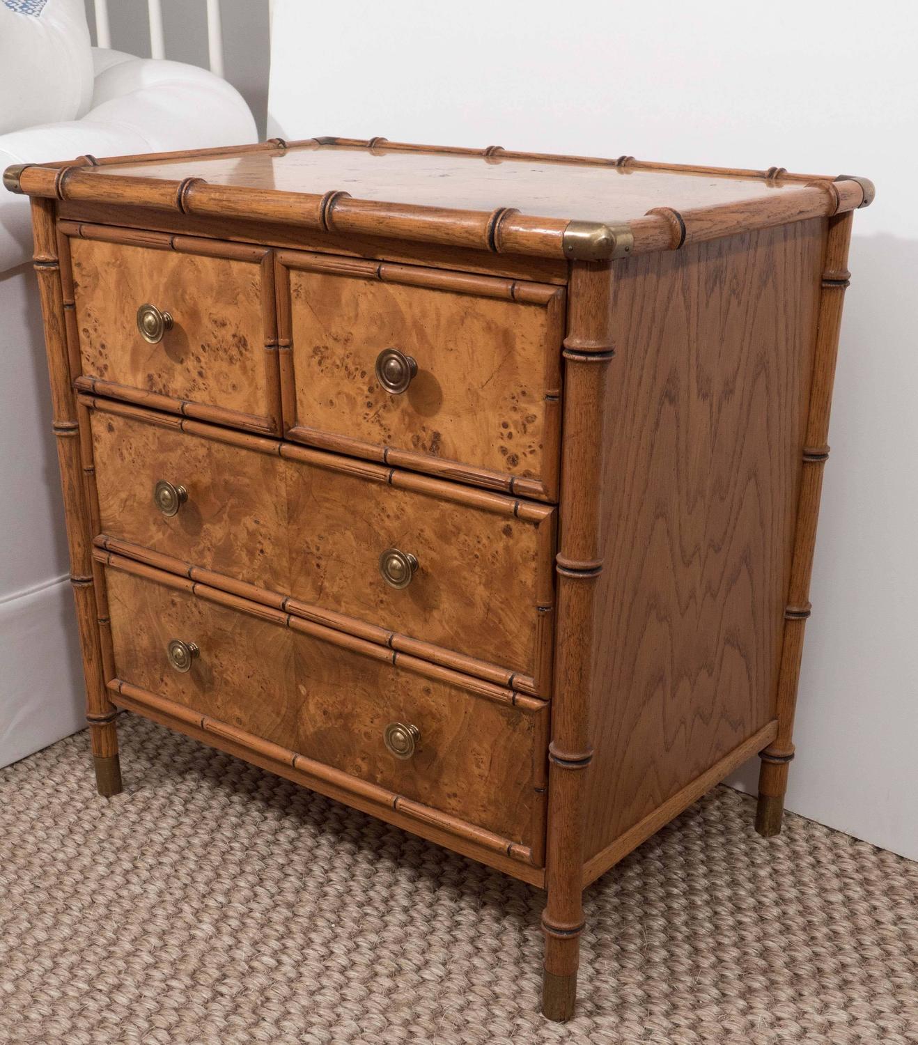 Small Faux Bamboo Chest of Drawers For Sale at 1stdibs