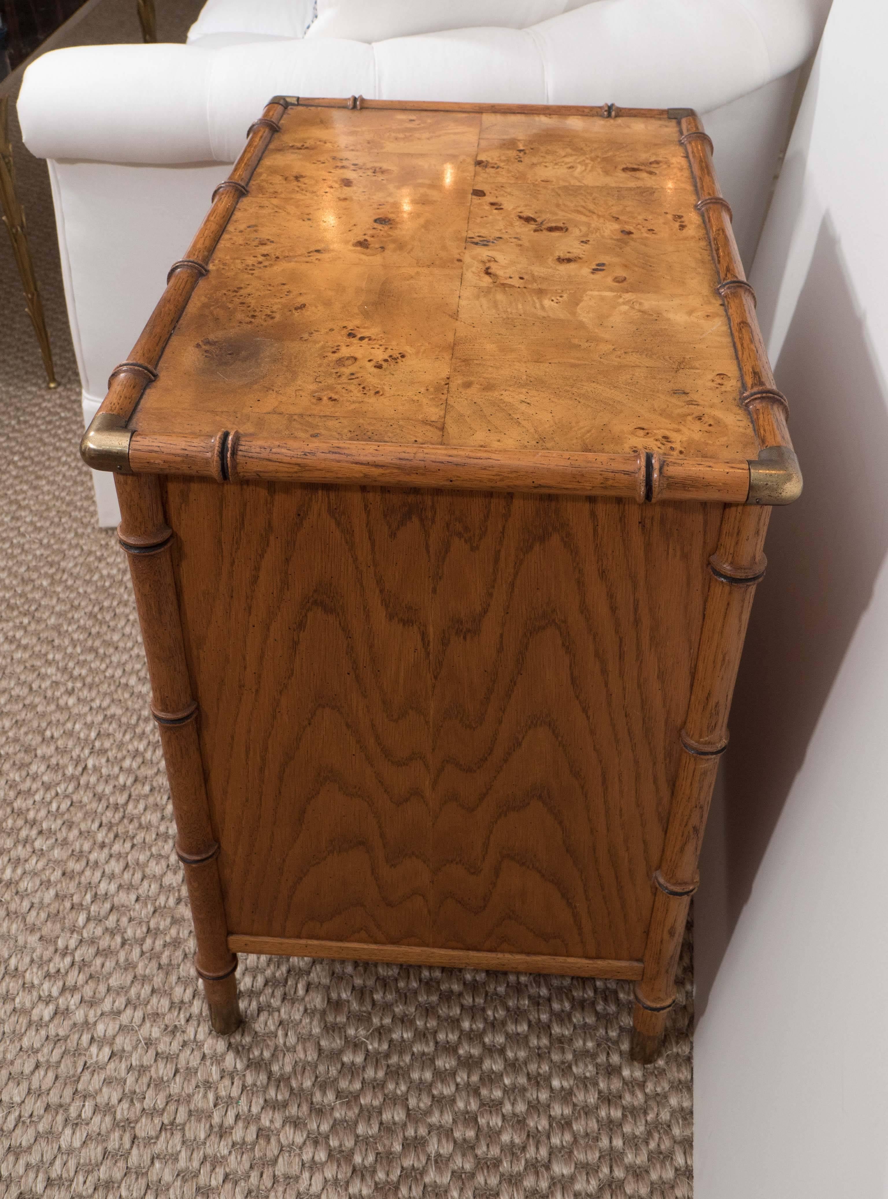 Small Faux Bamboo Chest of Drawers In Excellent Condition In New York, NY