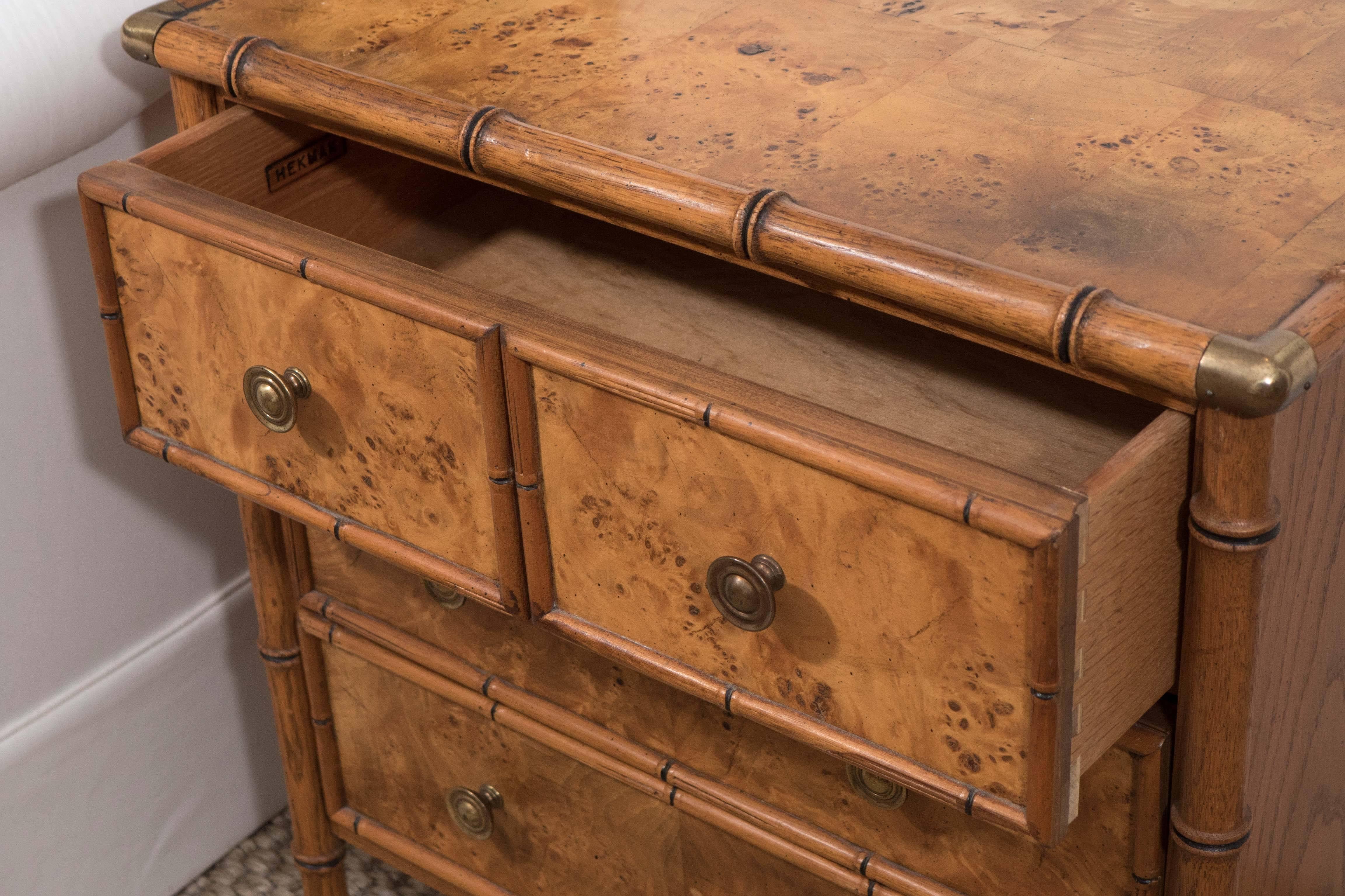 Small Faux Bamboo Chest of Drawers 1