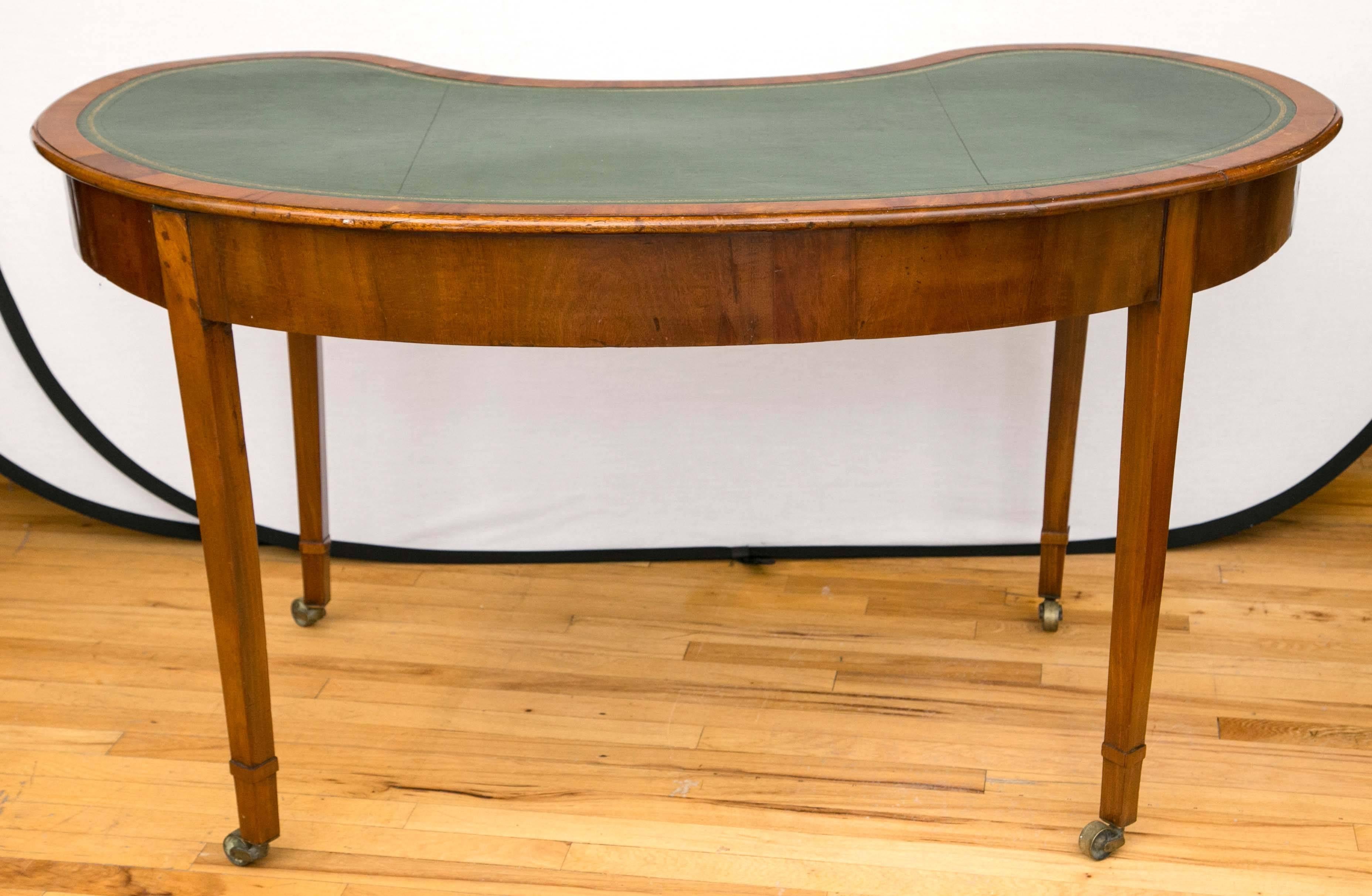 George III Hepplewhite Style Kidney-Shaped Writing Table 3
