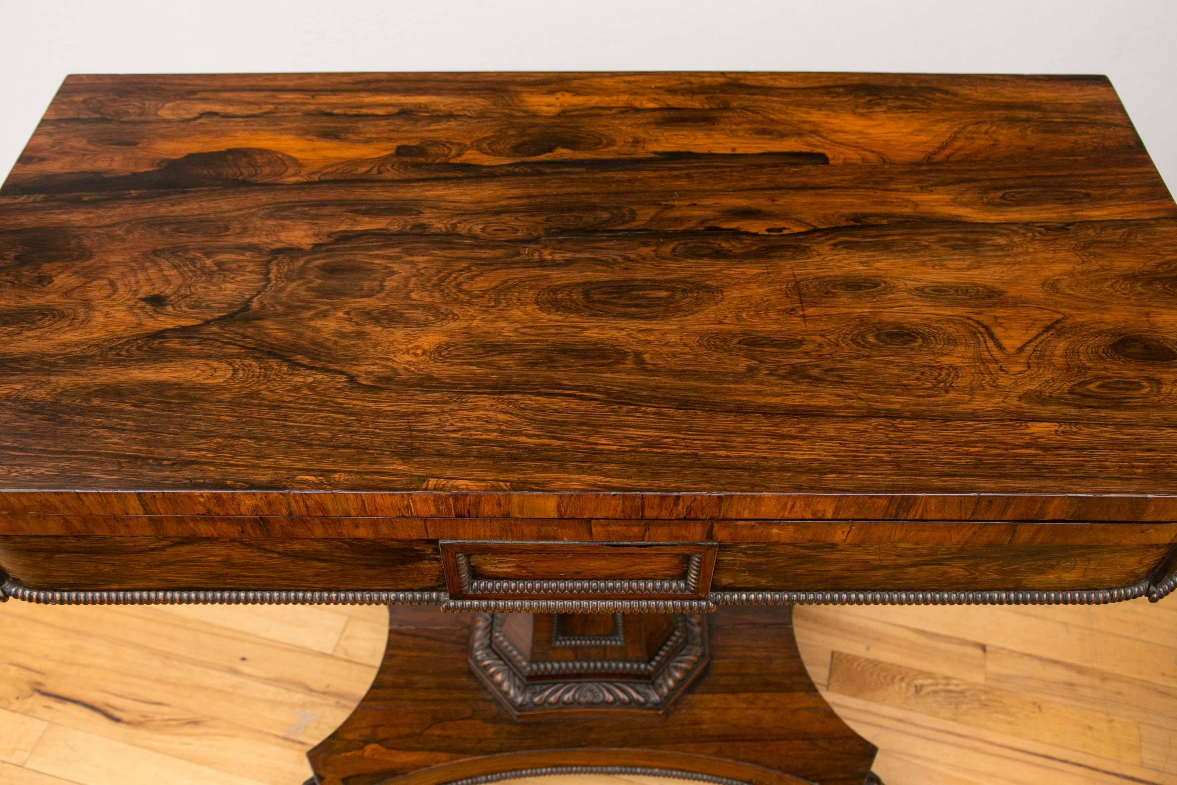 Pair of English Regency Period Rosewood Game Tables For Sale 4