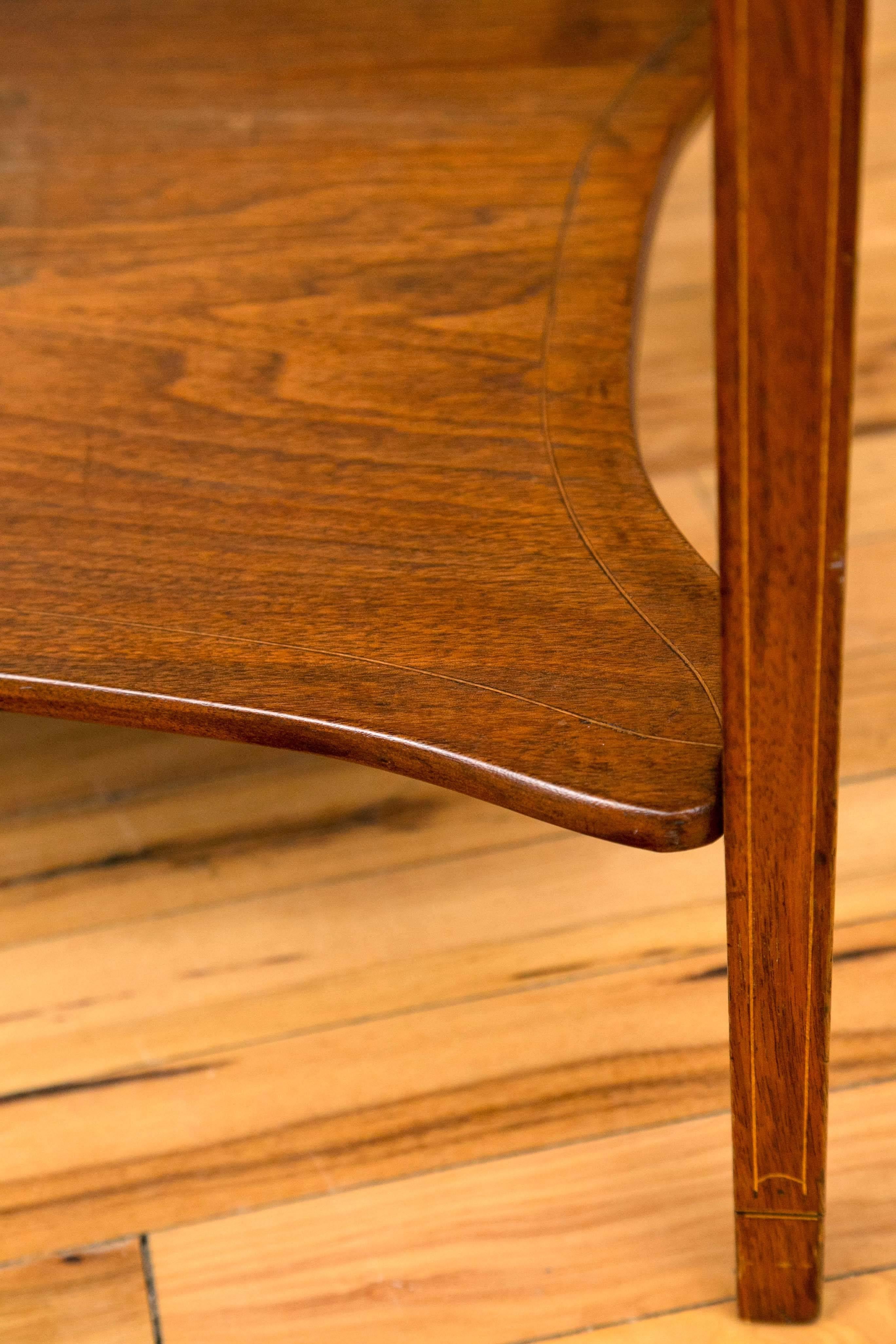 Satinwood Edwardian Marquetry Bijouterie / Display Table