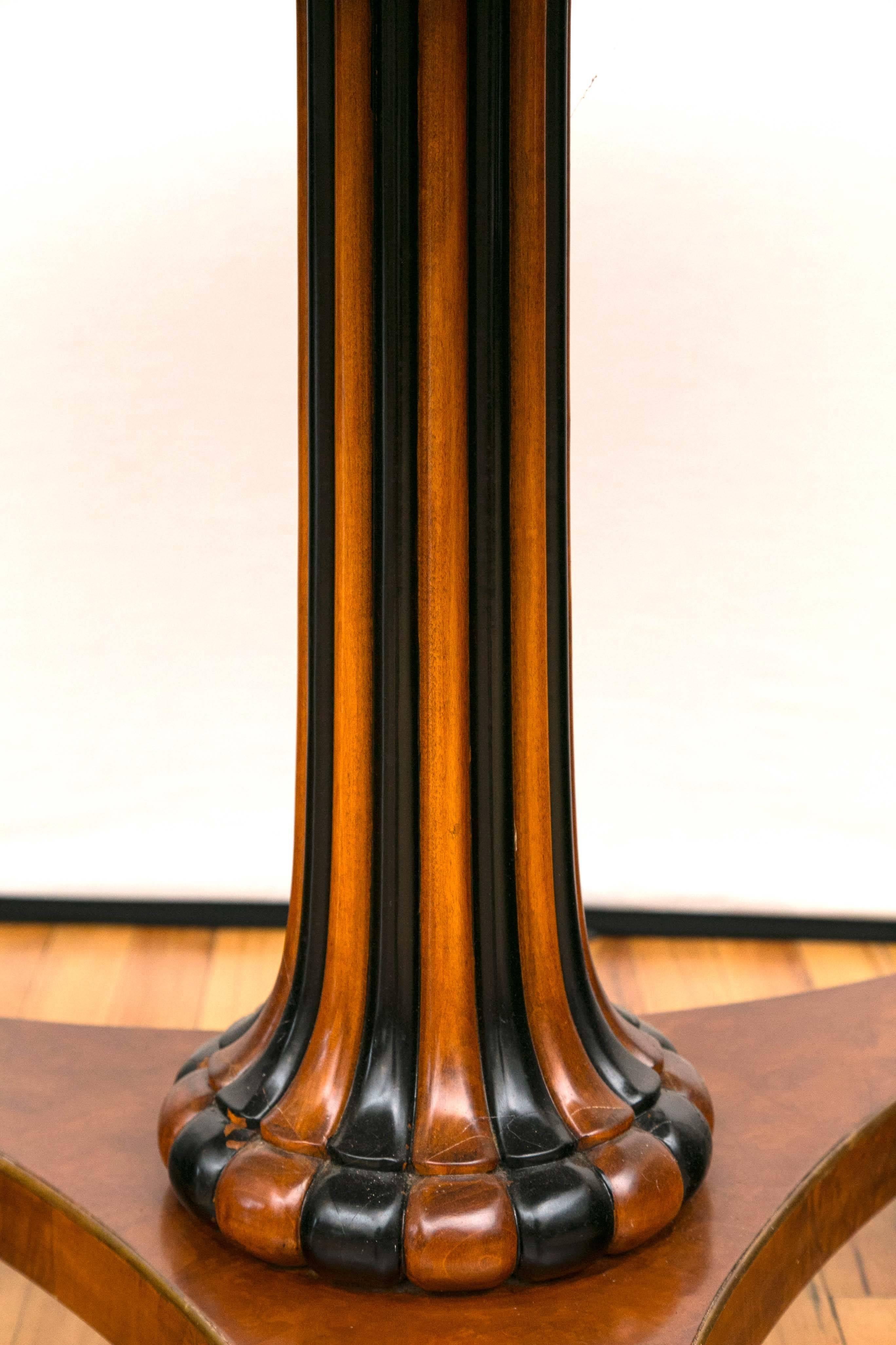 Unknown Pair of Regency Style Parcel Gilt and Ebonized Pedestal Tables