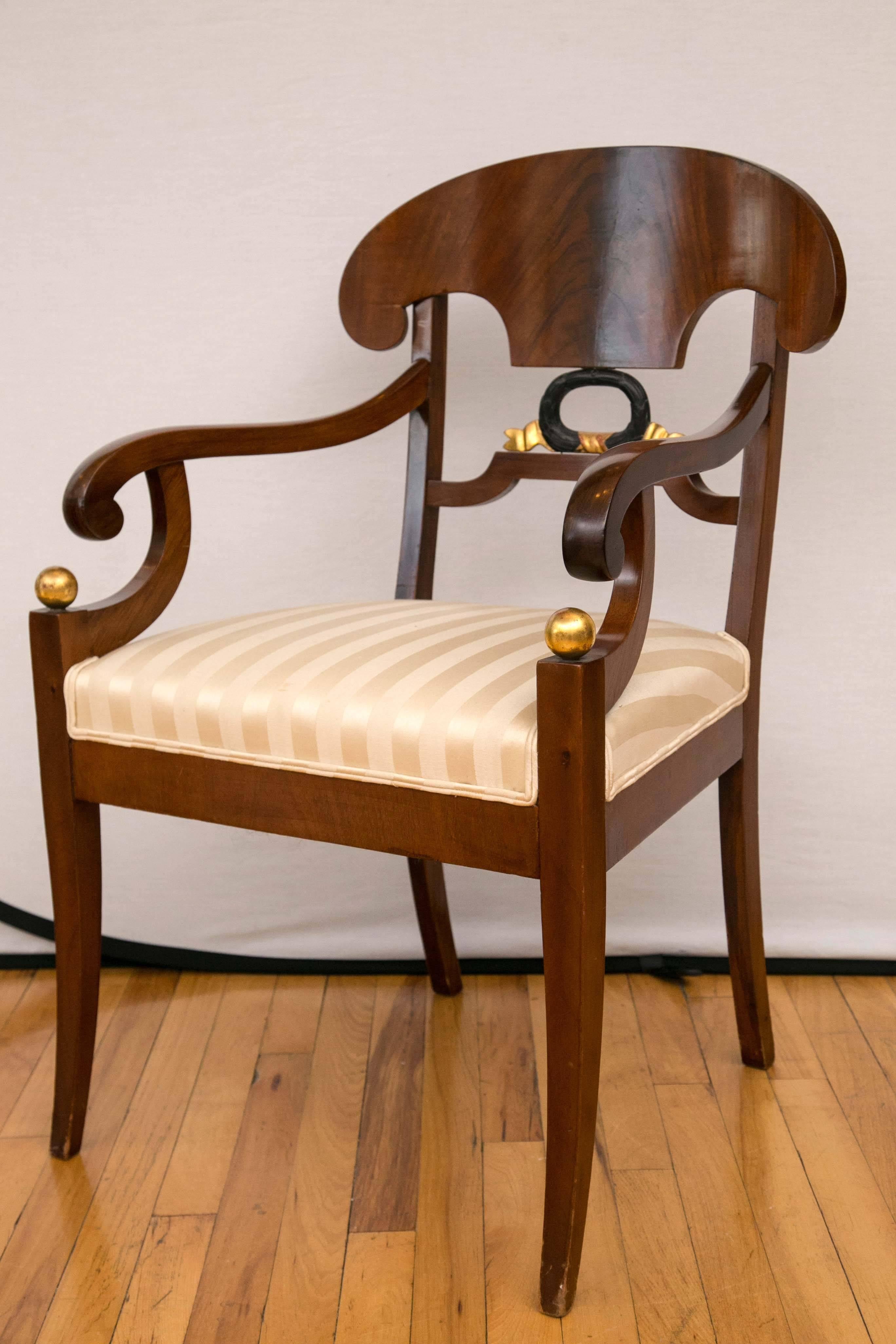 Pair of Swedish Biedermeier Armchairs In Good Condition In Mt Kisco, NY