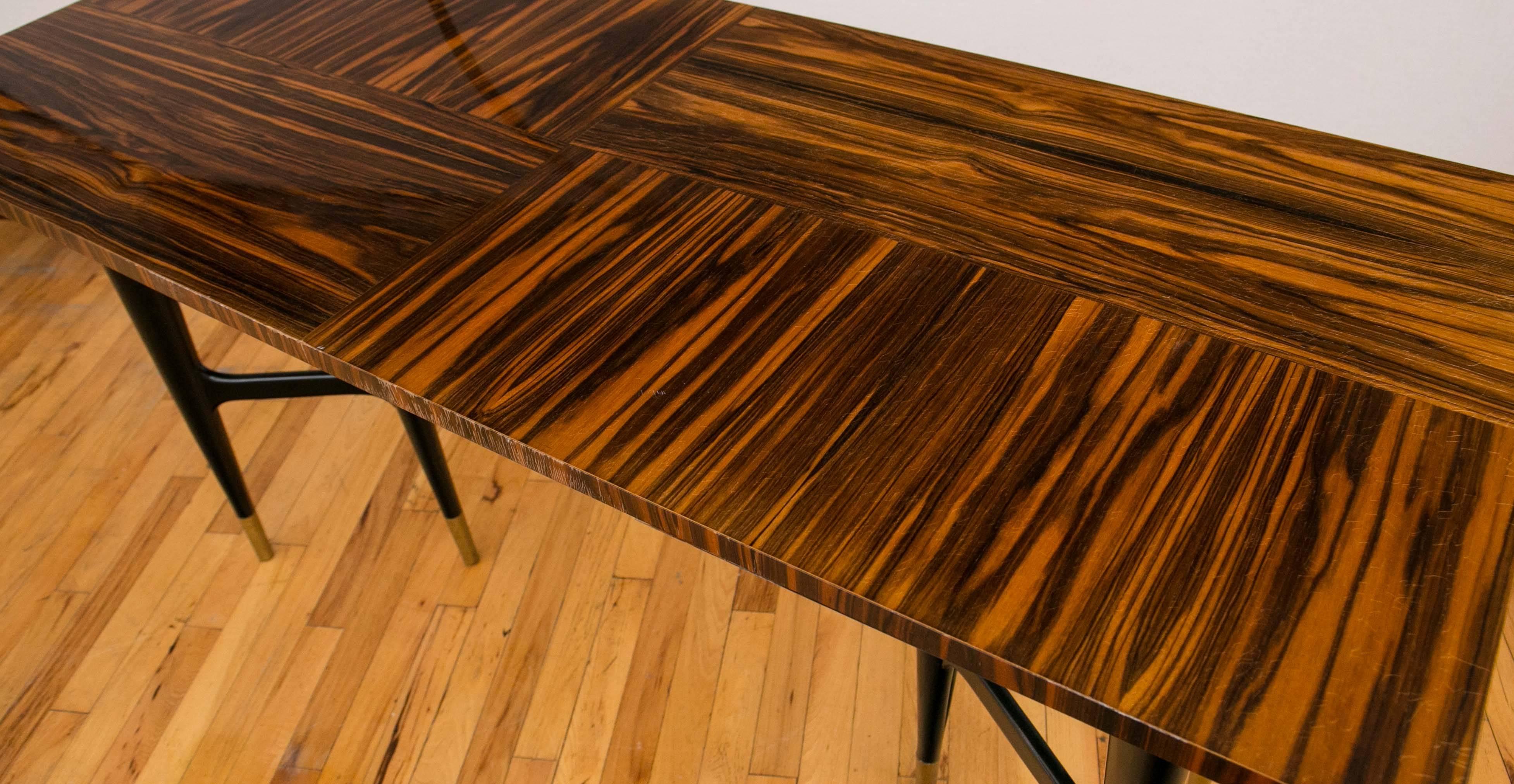 Mid-Century Modern Midcentury Macassar Ebony Writing Desk in the Manner of Gio Ponti