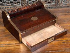 Antique 1830 Wooden Tambour Campaign Lap Roll Top Desk