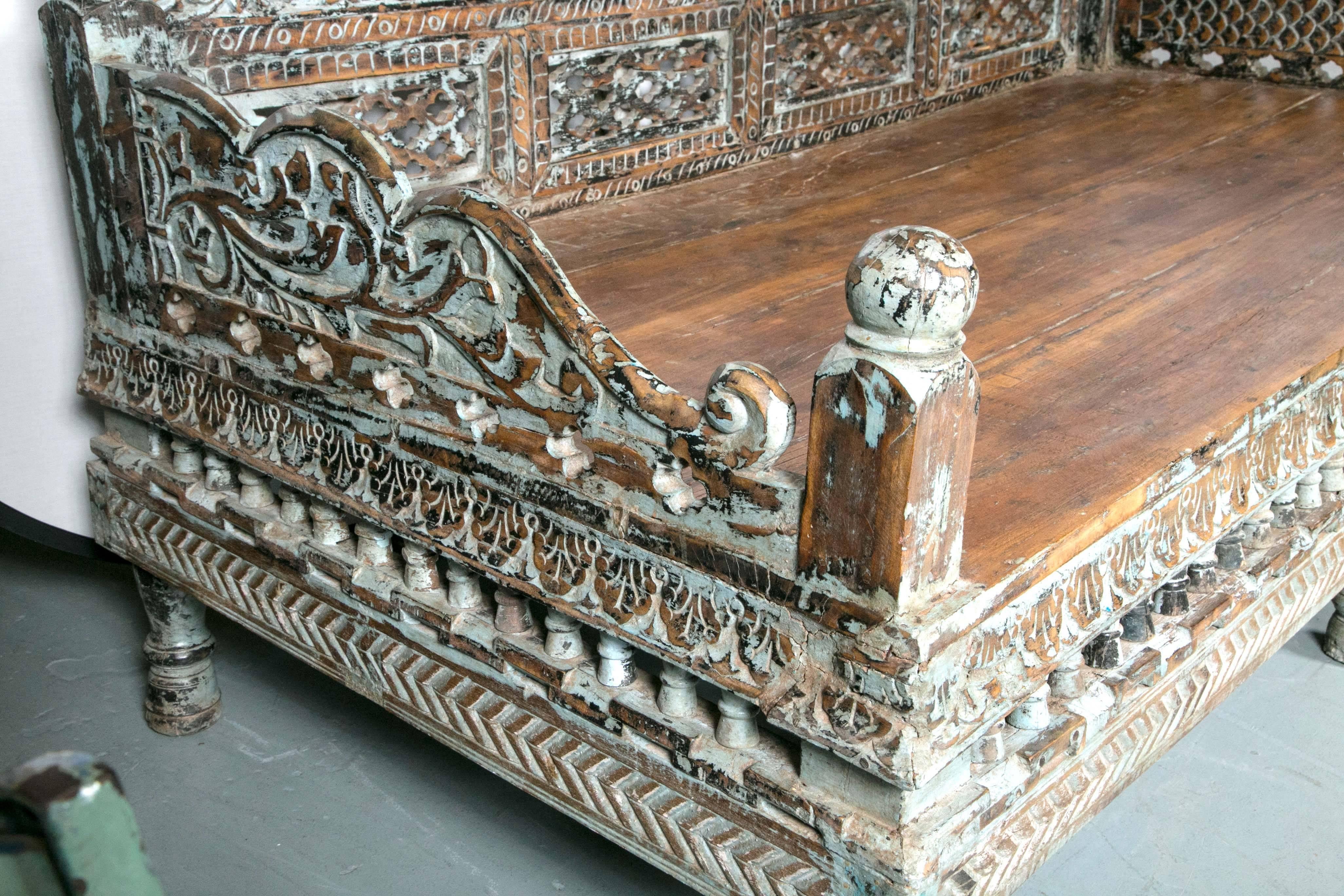 Early 20th Century Antique Prayer Bench from India, Repurposed Daybed or Bench