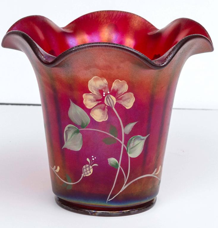 Fenton 100th Anniversary Founder's Vase HandPainted and Signed and Frank at 1stDibs