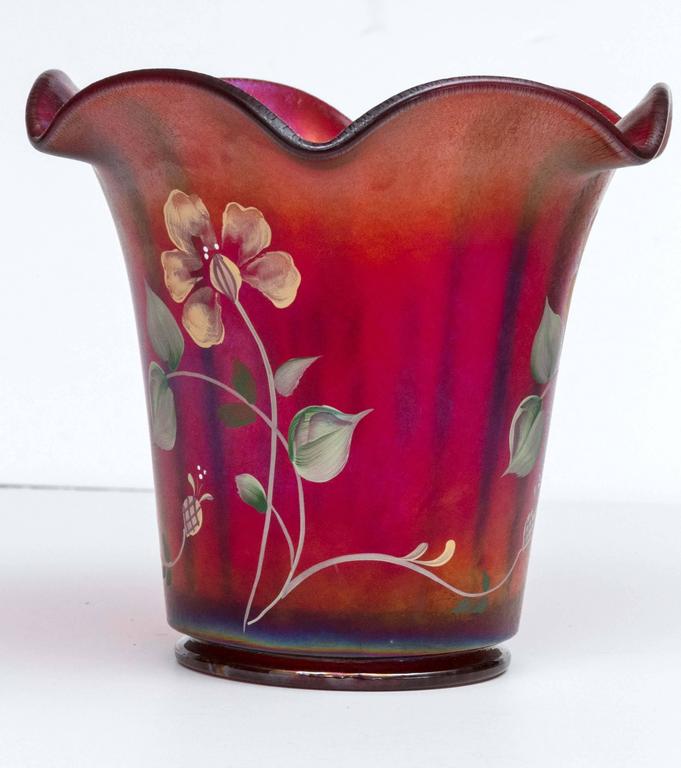 Fenton 100th Anniversary Founder's Vase HandPainted and Signed and Frank at 1stDibs