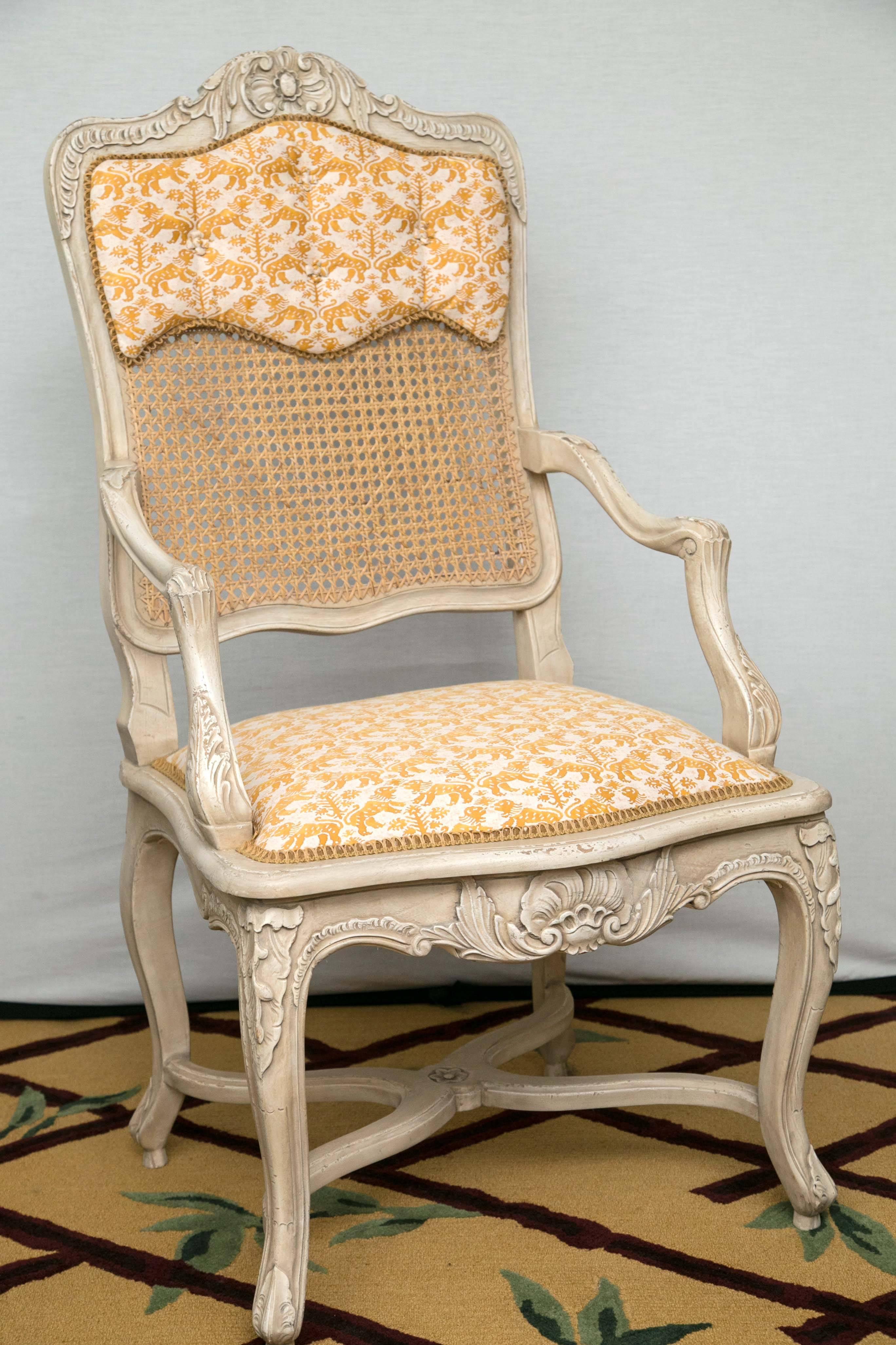French Spectacular Set of 12 Maison Jansen Style Cote, France, Dining Chair