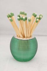 Edwardian Sterling Silver-Mounted Green Threaded Crystal Match Striker