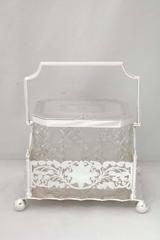 Victorian Period Hobnail-Cut Crystal Biscuit Barrel on Sheffield-Plated Stand