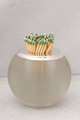 Large Edwardian Sterling Silver-Mounted Threaded Crystal Match Striker