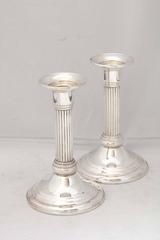 Pair of Sterling Silver Neoclassical Candlesticks