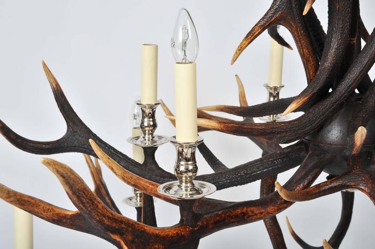 Custom Made Two Tier Antler Chandelier For At 1stdibs English Custom Made Two Tier Antler Chandelier For