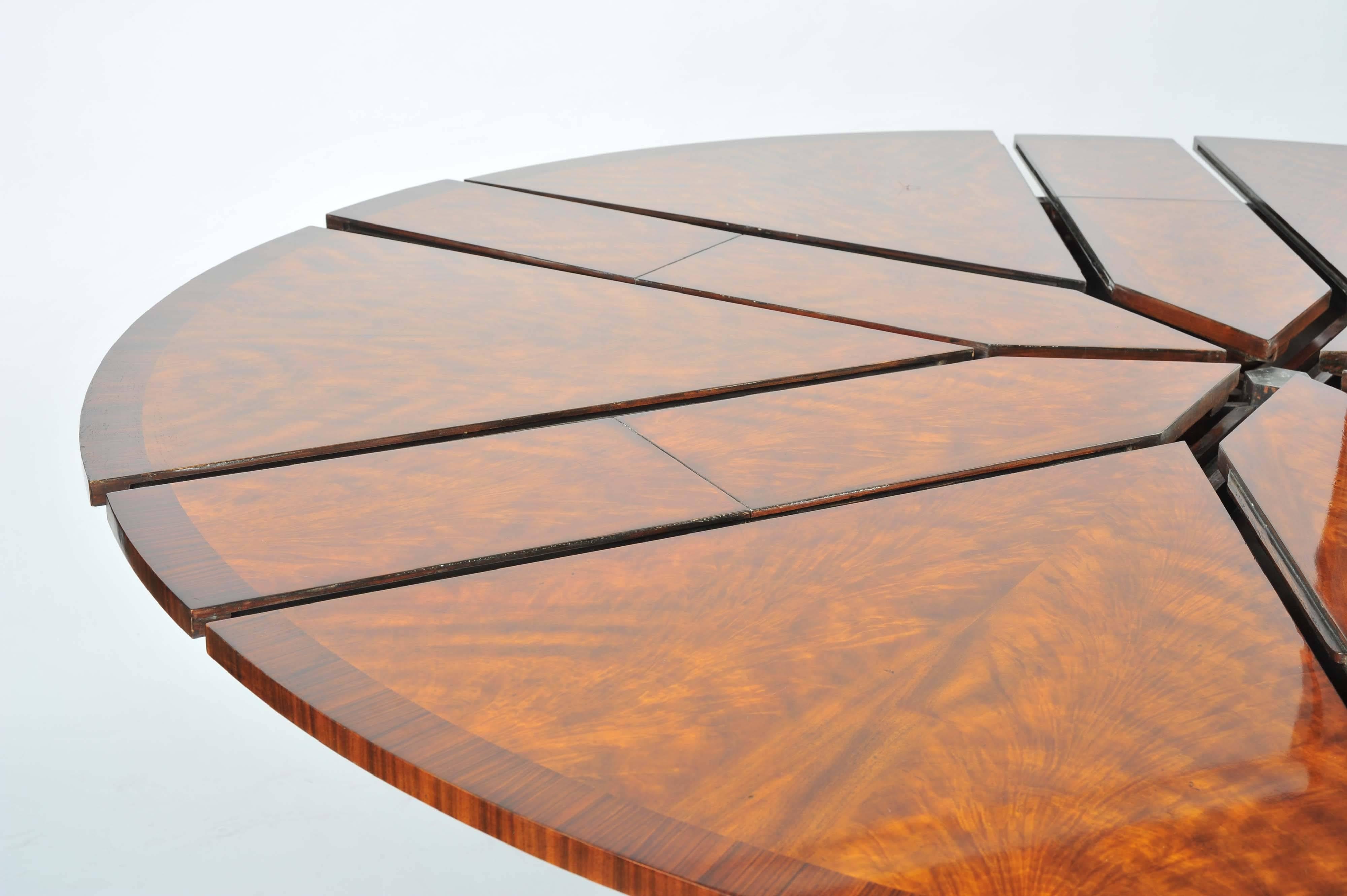 Flame Mahogany Segmented Circular Extending Table  5