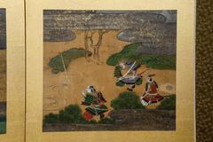Edo Period Heike and Genji Tale Japanese Screen