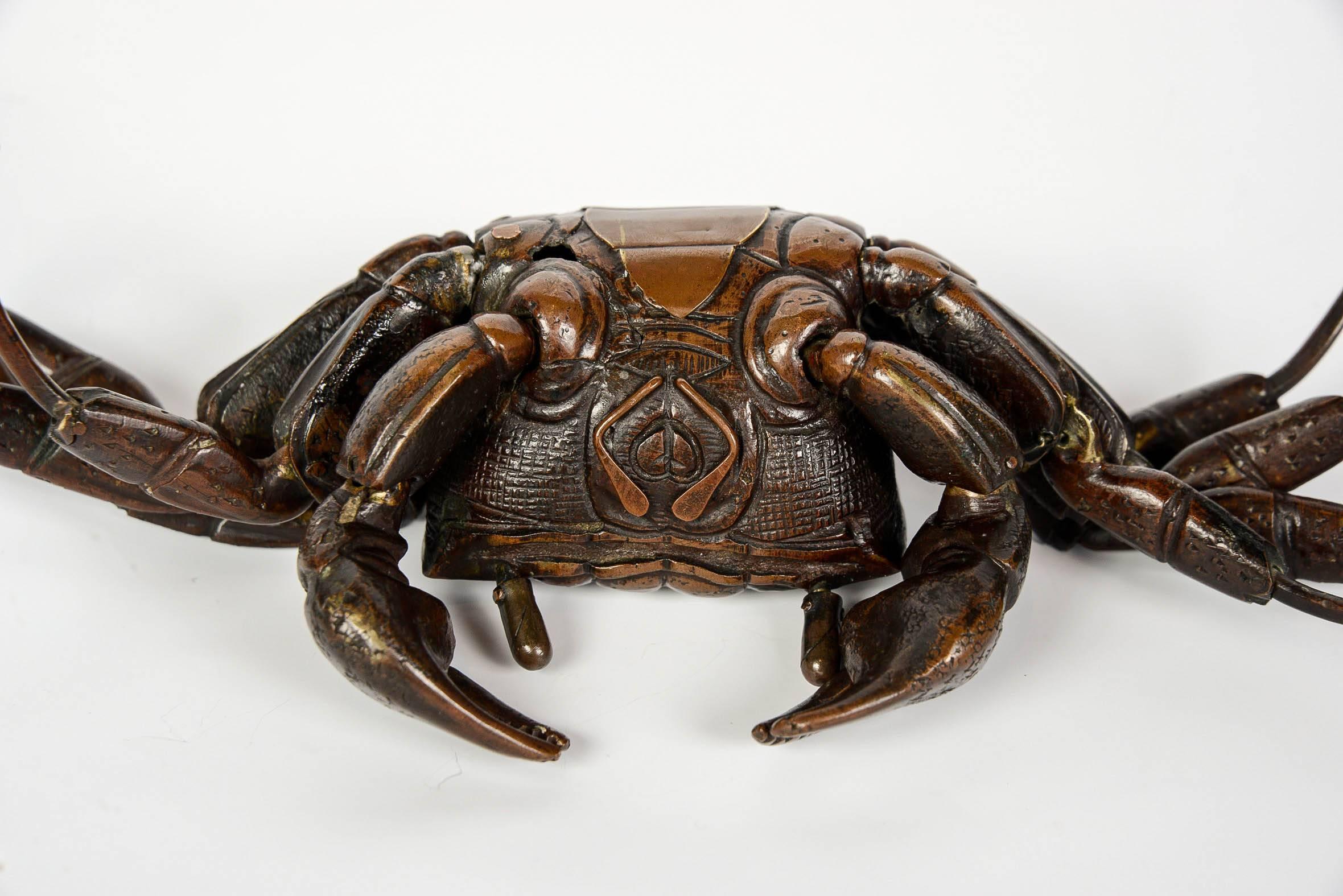 Meiji Articulated Bronze Crab 'Jizaï' 1