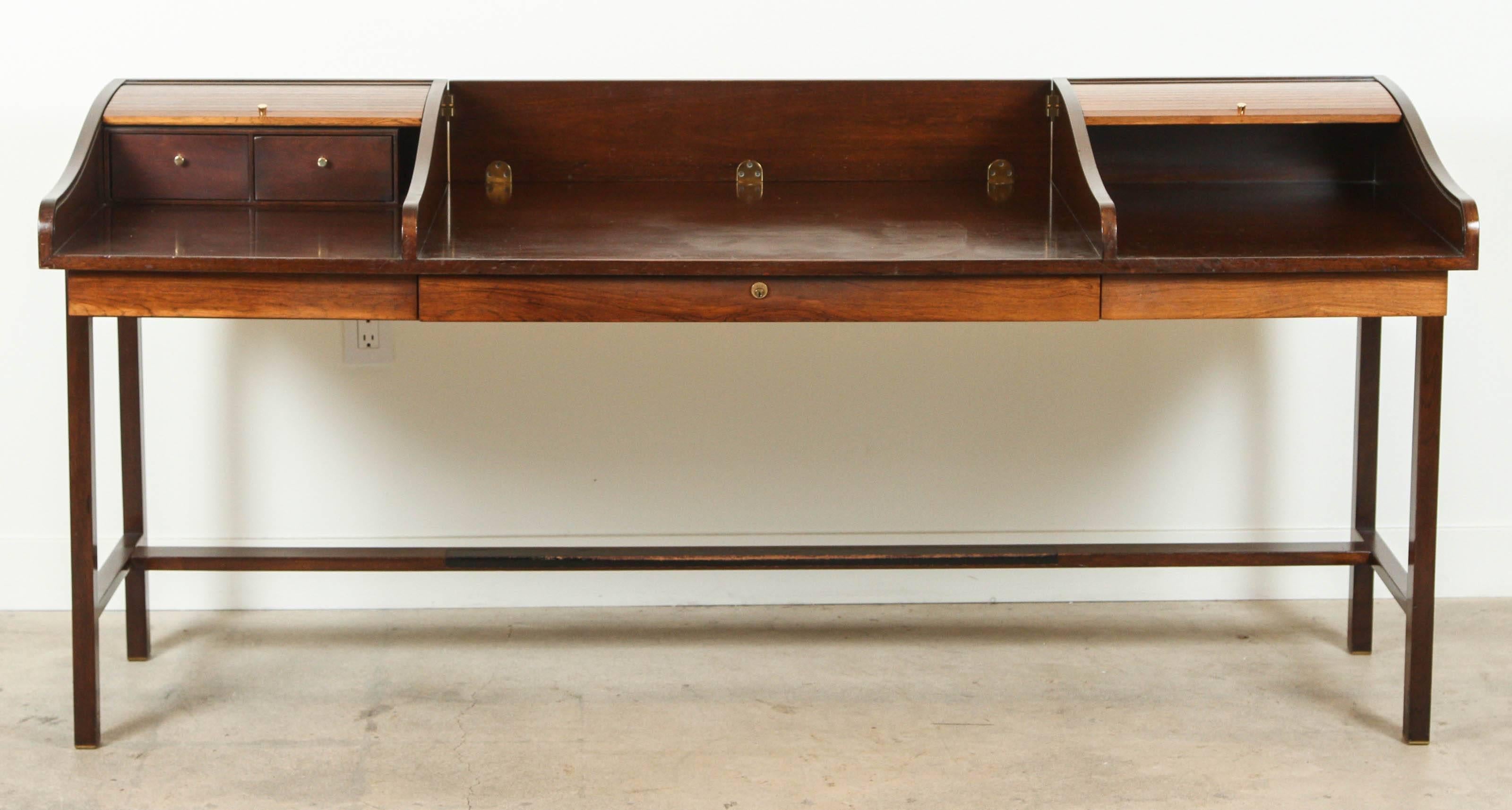 Mid-Century Modern Executive Roll-Top Desk by Edward Wormley for Dunbar