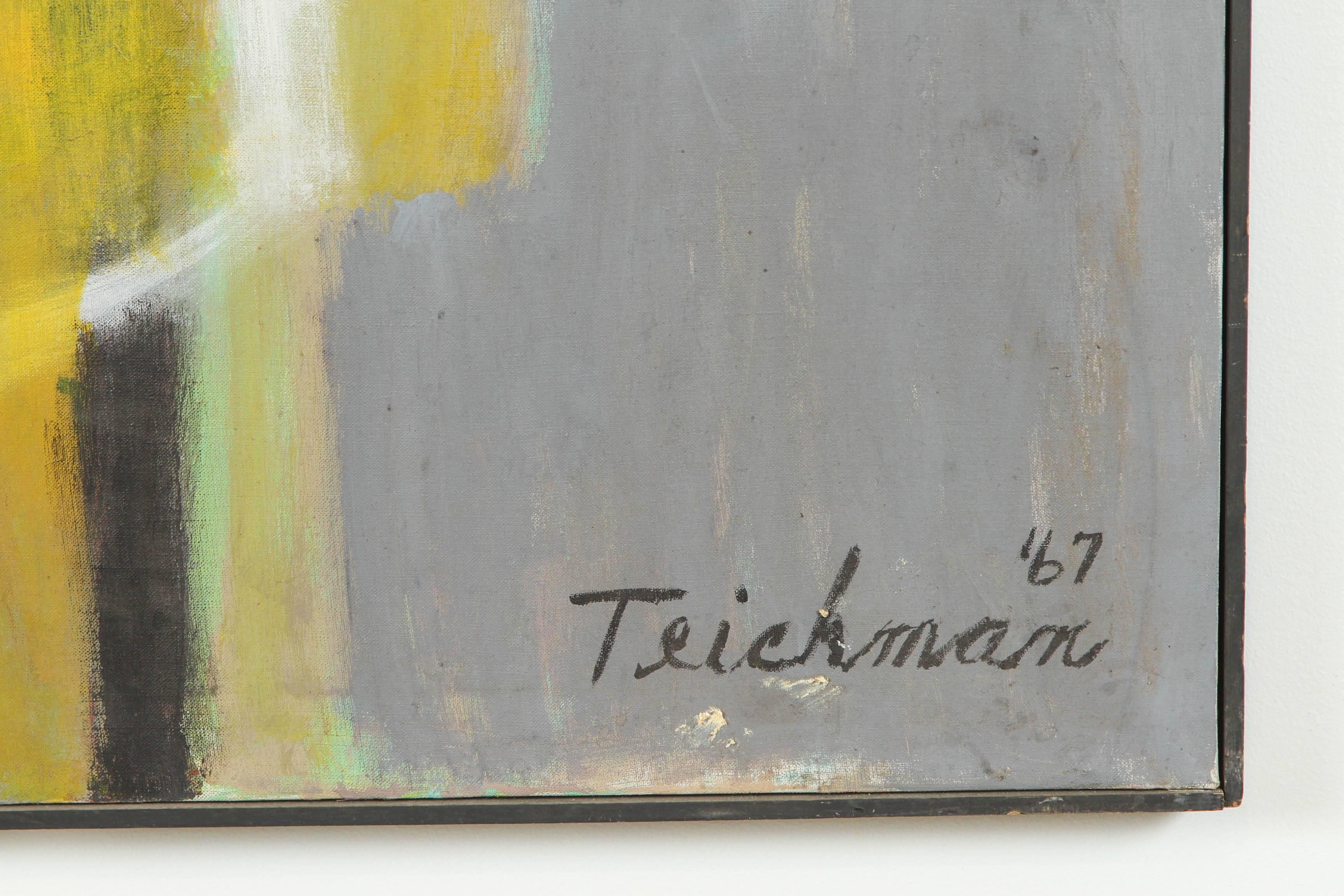 Mid-Century Modern Large Abstract Oil Painting by Teichman de Stijl